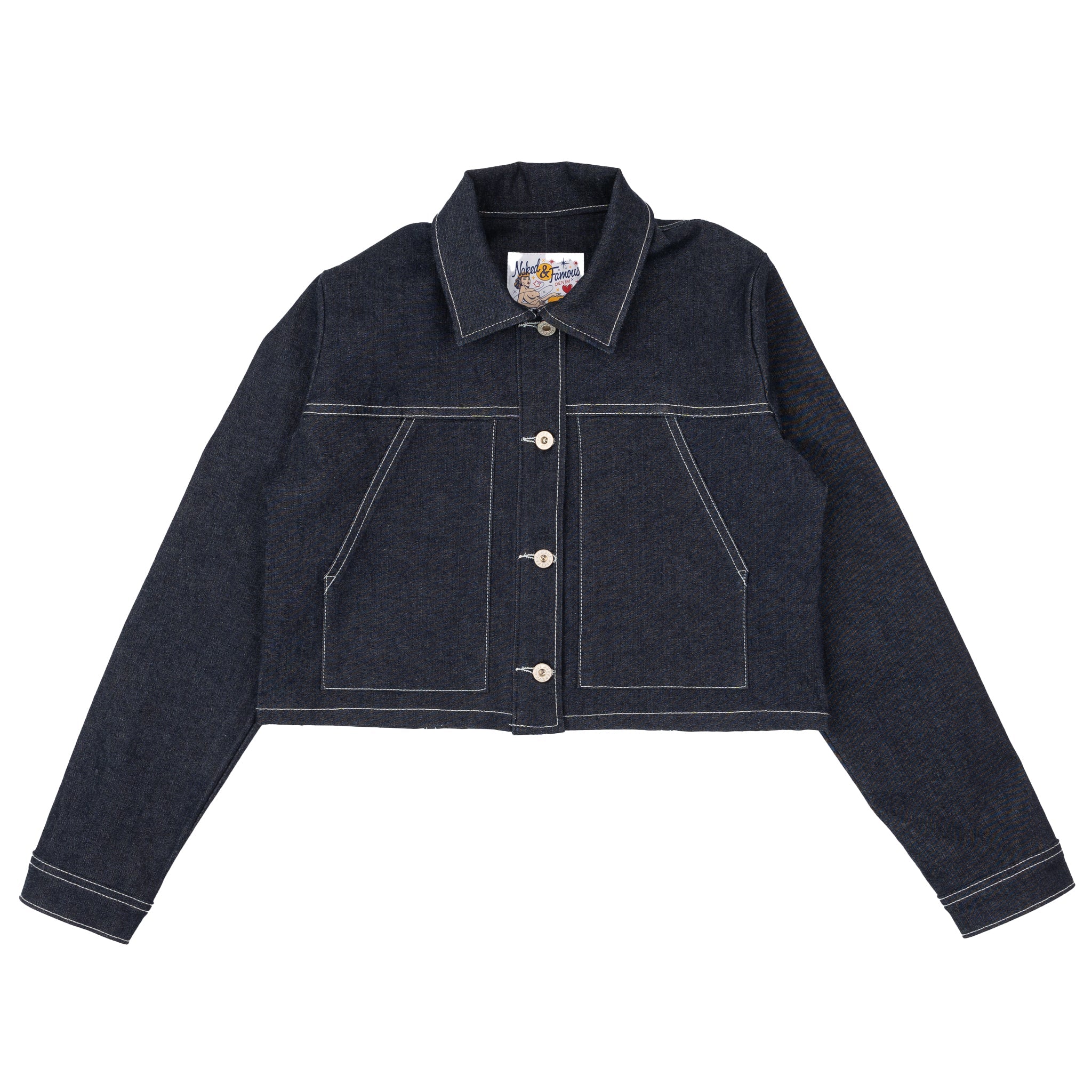 Cropped Denim Jacket - Slub Nep Stretch by Naked & Famous Denim