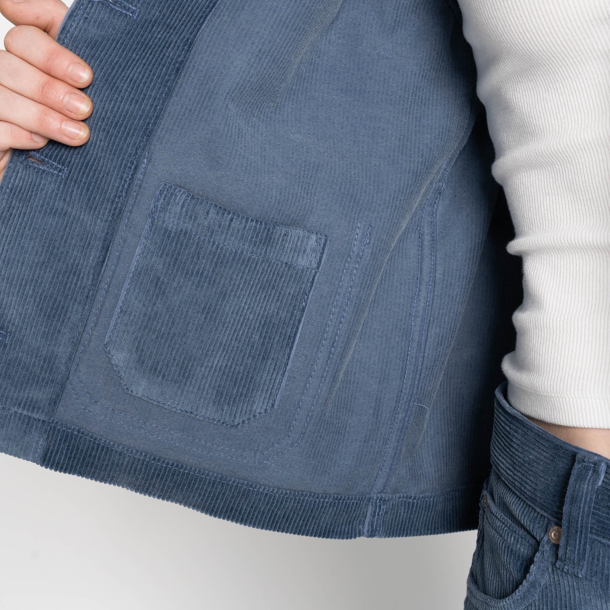 Gracie - Organic Faded Corduroy - Indigo by Naked & Famous Denim