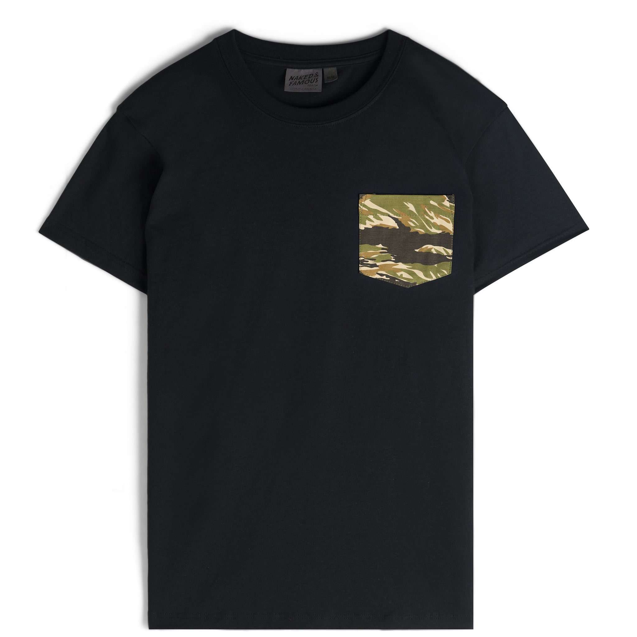 Pocket Tee - Black + Tiger Camo by Naked & Famous Denim