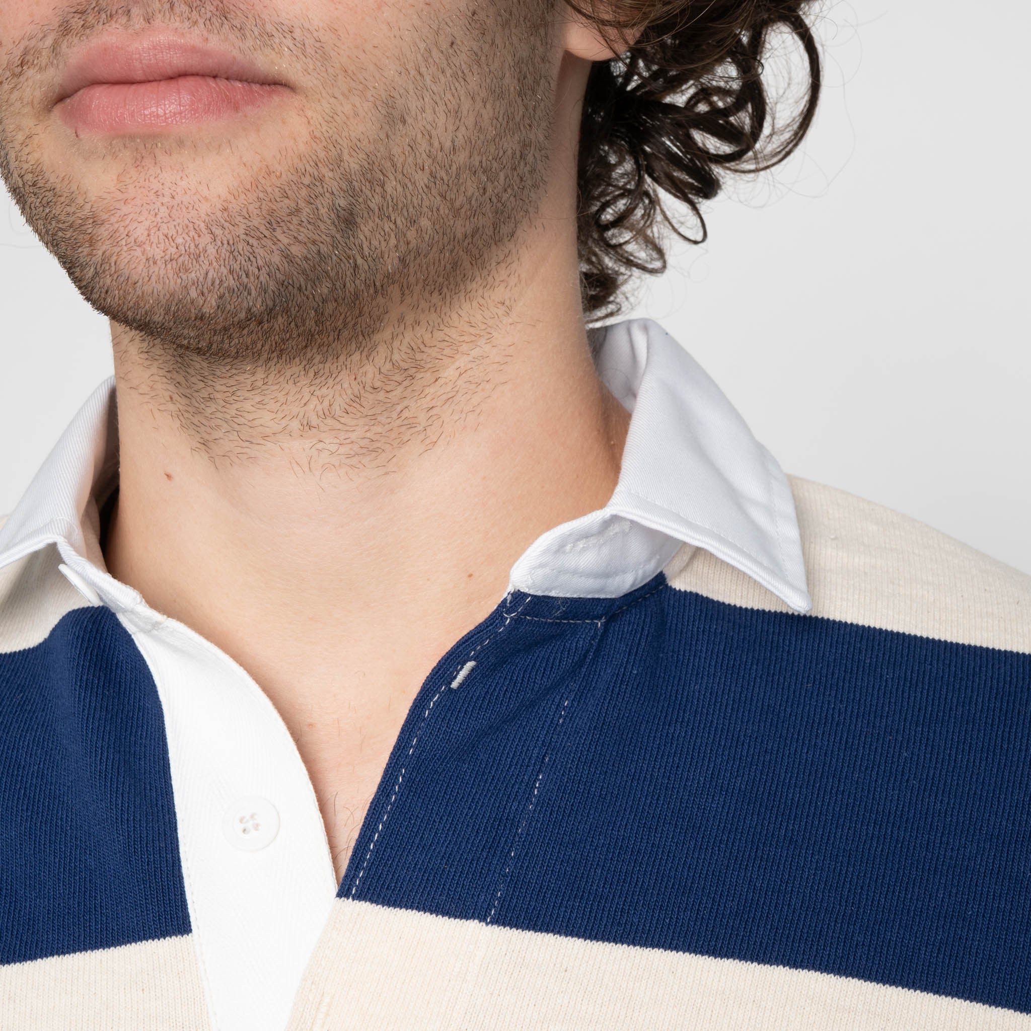 Classic Rugby Jersey - Ivory/Navy by Barbarian