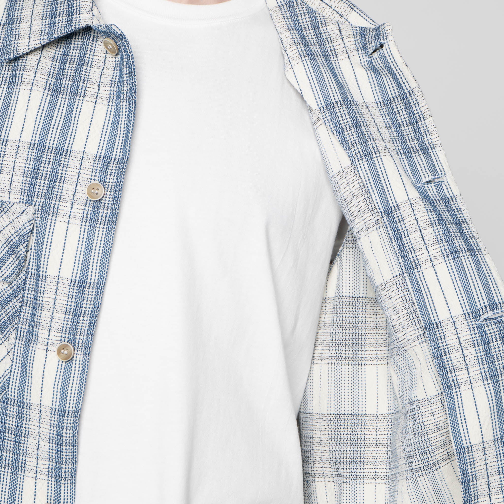 Work Shirt - Asagi Sashiko - White by Naked & Famous Denim