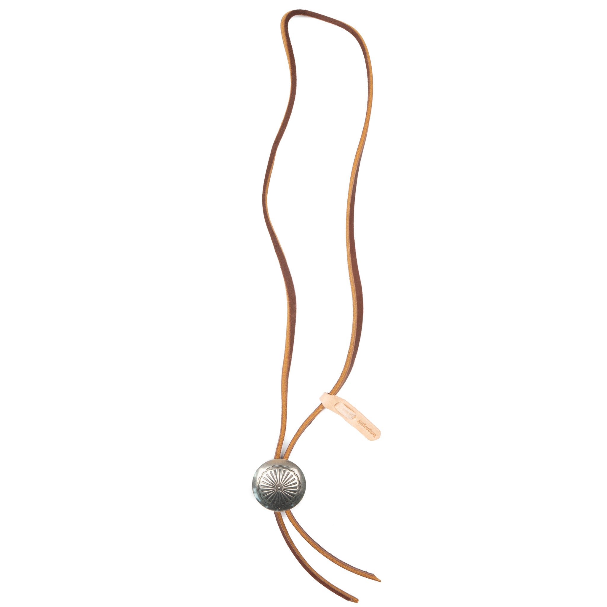 Leather Bolo Tie with Concho - Brown by Yuketen