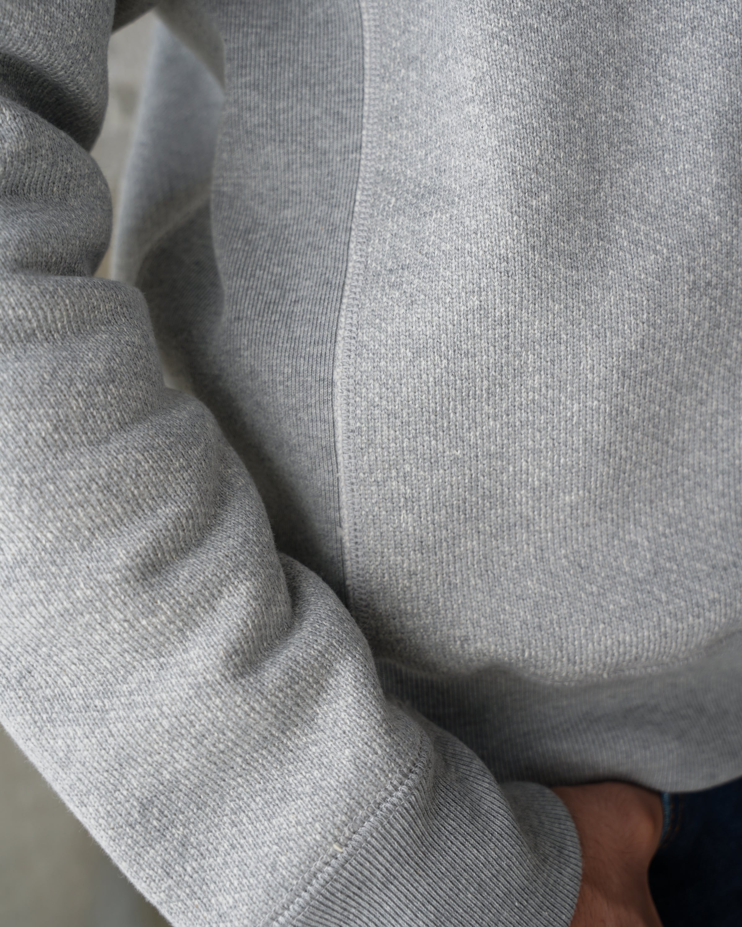 Pullover Crewneck - 876gsm Double Heavyweight French Terry - Heather Grey by Wonder Looper