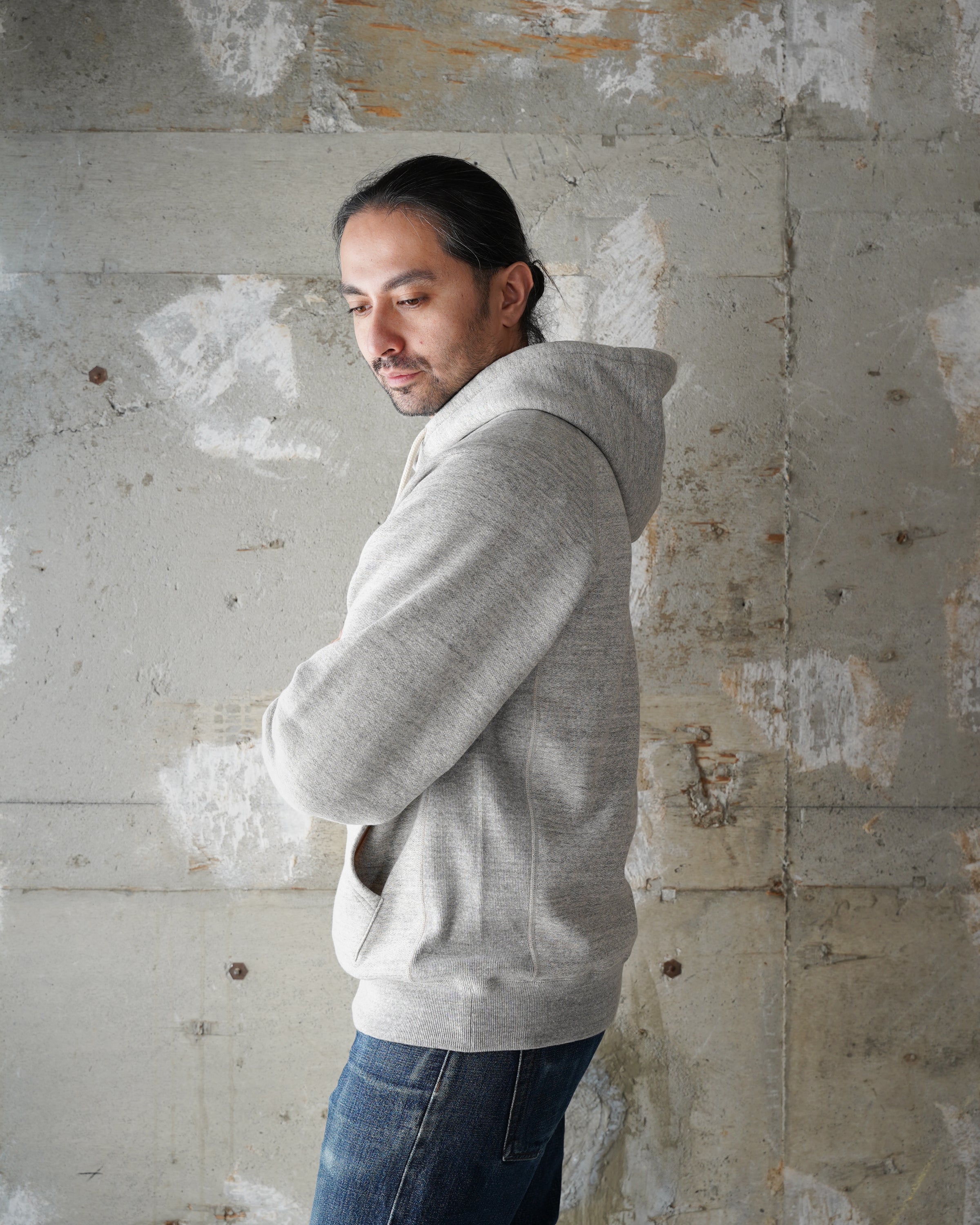 Pullover Hoodie - Fleeced Foxfibre® - Heather Grey by Wonder Looper