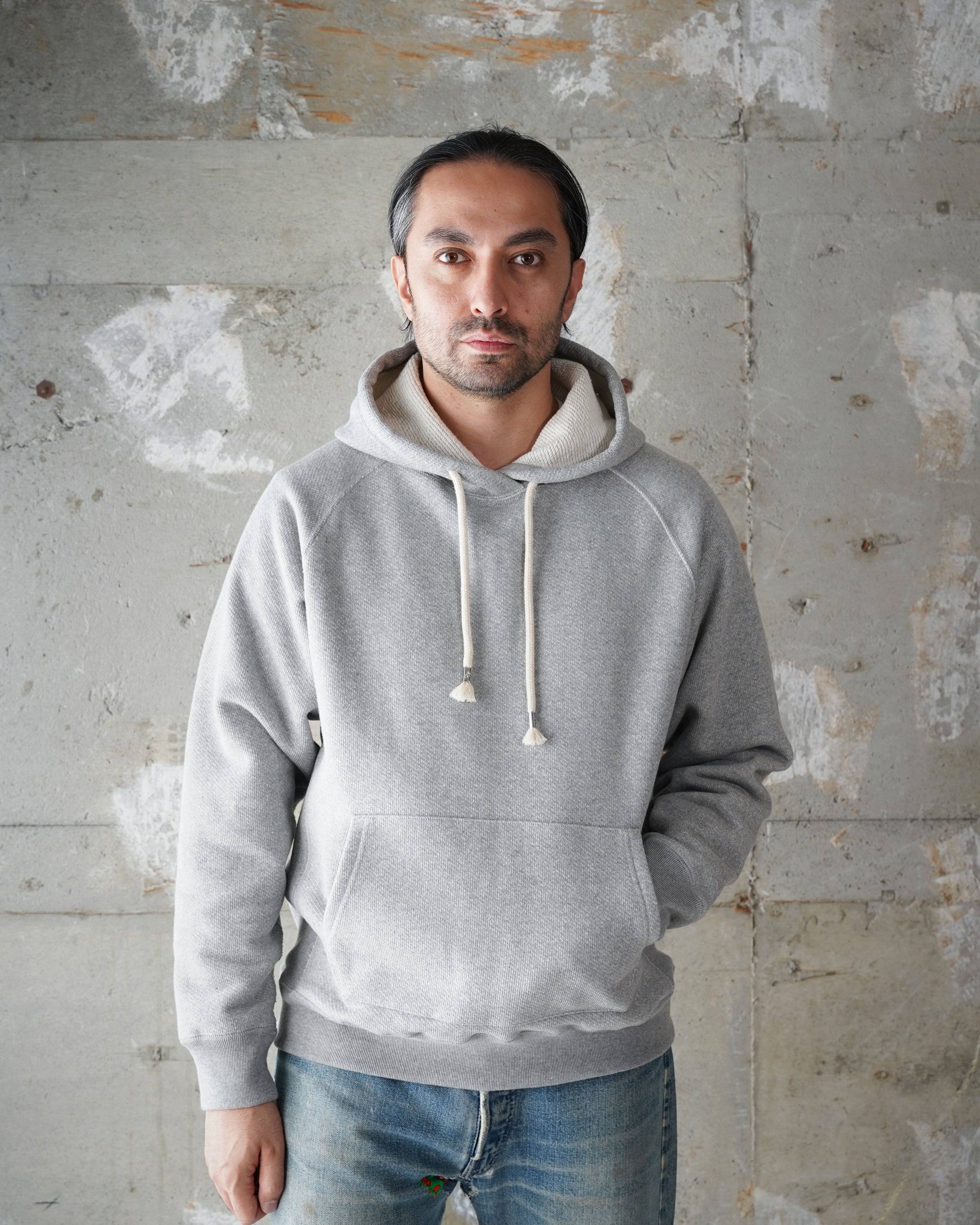 Pullover Hoodie - 876gsm Double Heavyweight French Terry - Heather Grey by Wonder Looper