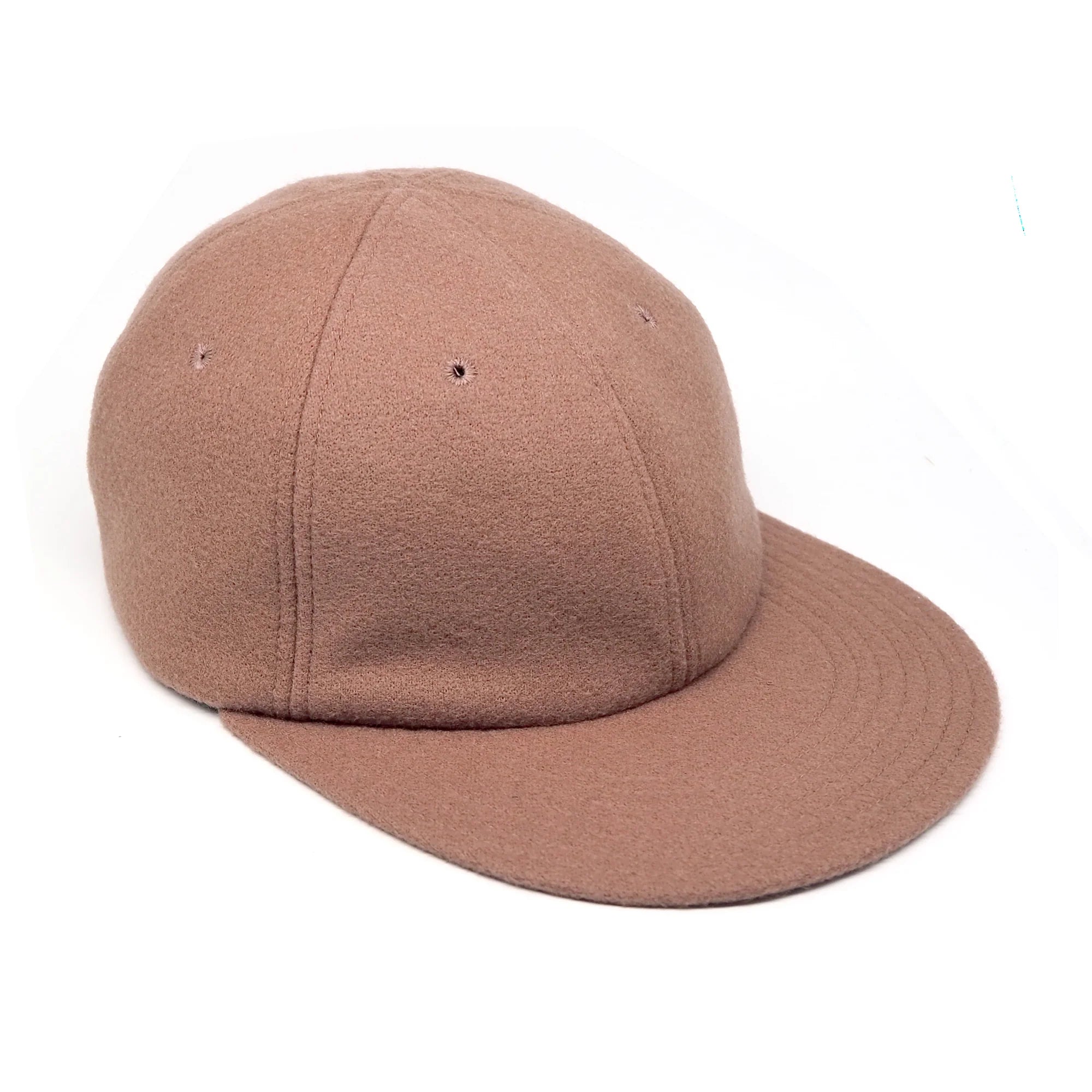 Classic 6 Panel Cap Acrylic Wool Short Brim - Coral by Found Feather