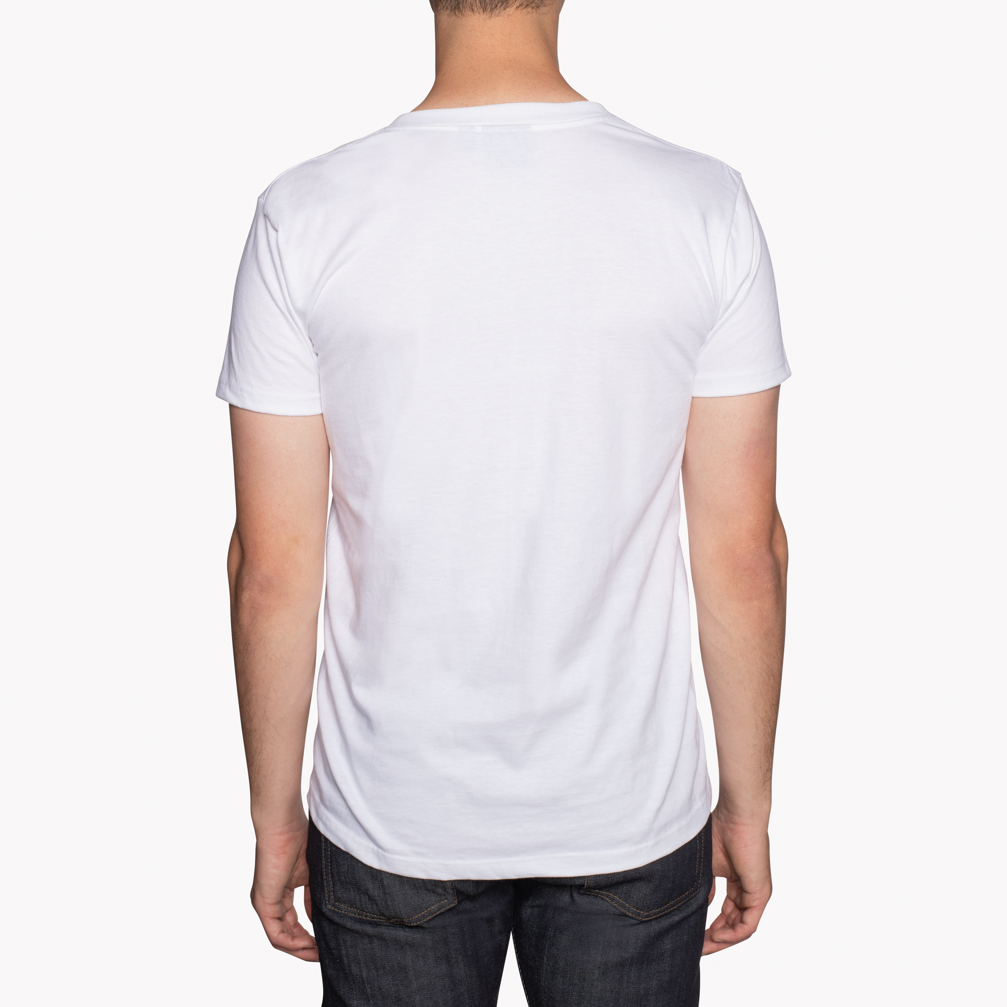 Pocket Tee - White - Botanical Print - Navy by Naked & Famous Denim