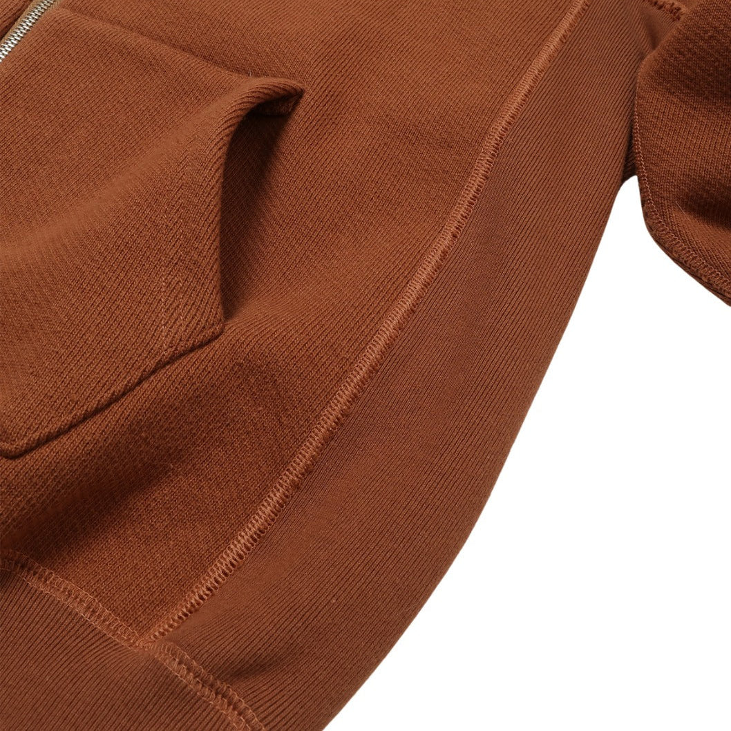 Zip Hoodie - Double Heavyeight French Terry - Rust by Wonder Looper