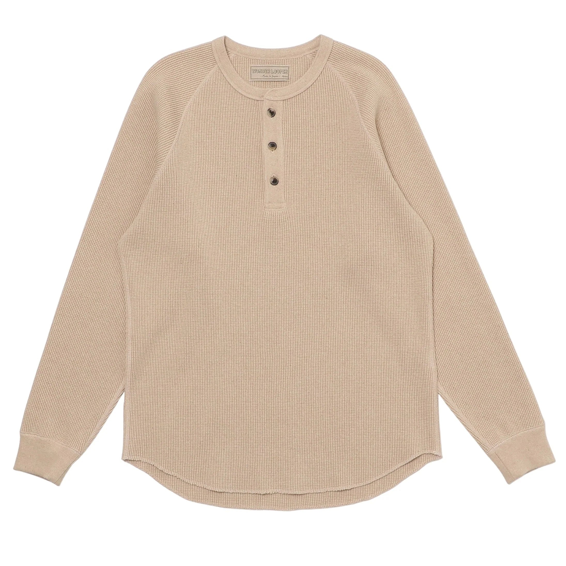 Henley - Foxfibre Heavyweight Waffle -Coyote 15 by Wonder Looper