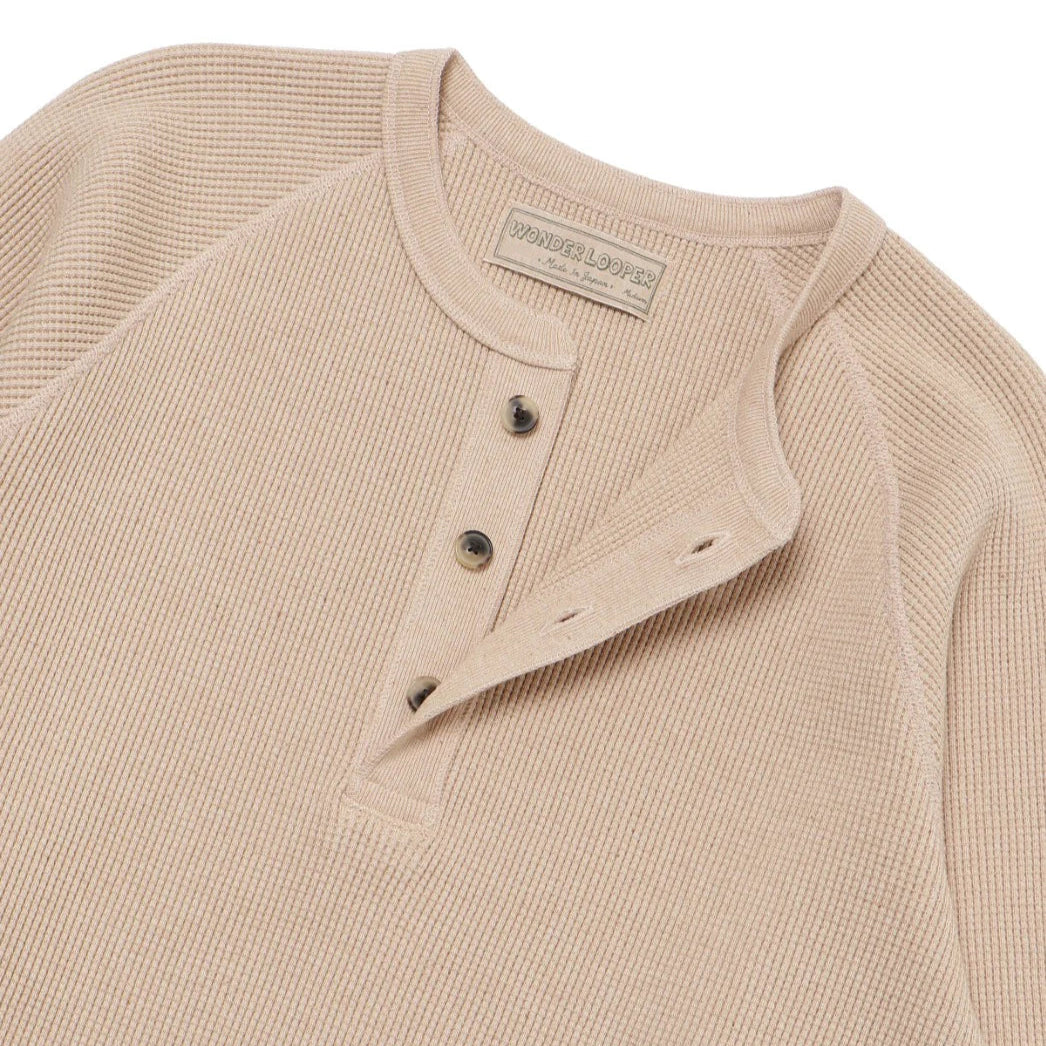 Henley - Foxfibre Heavyweight Waffle -Coyote 15 by Wonder Looper