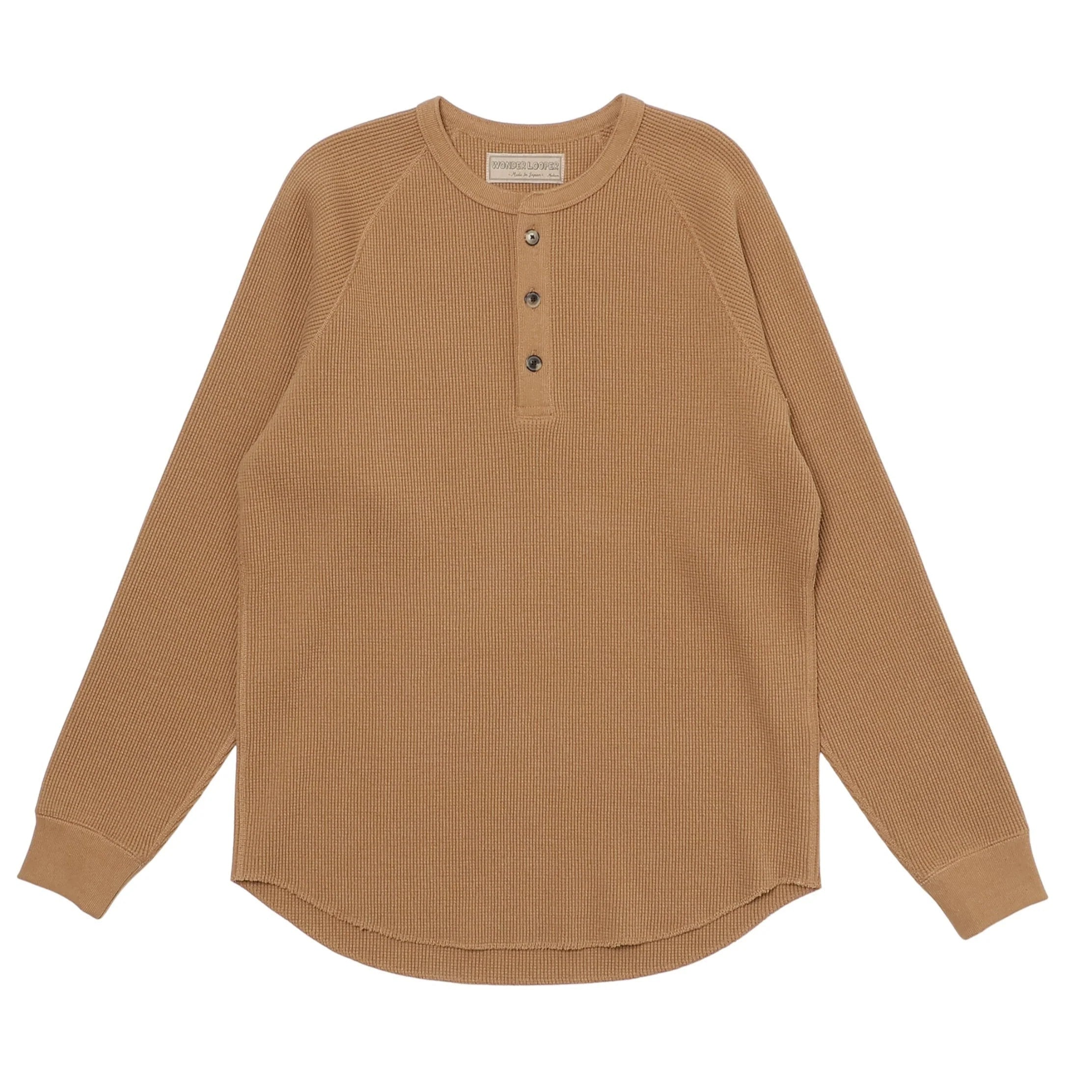 Henley - Foxfibre® Heavyweight Waffle -Coyote 70 by Wonder Looper