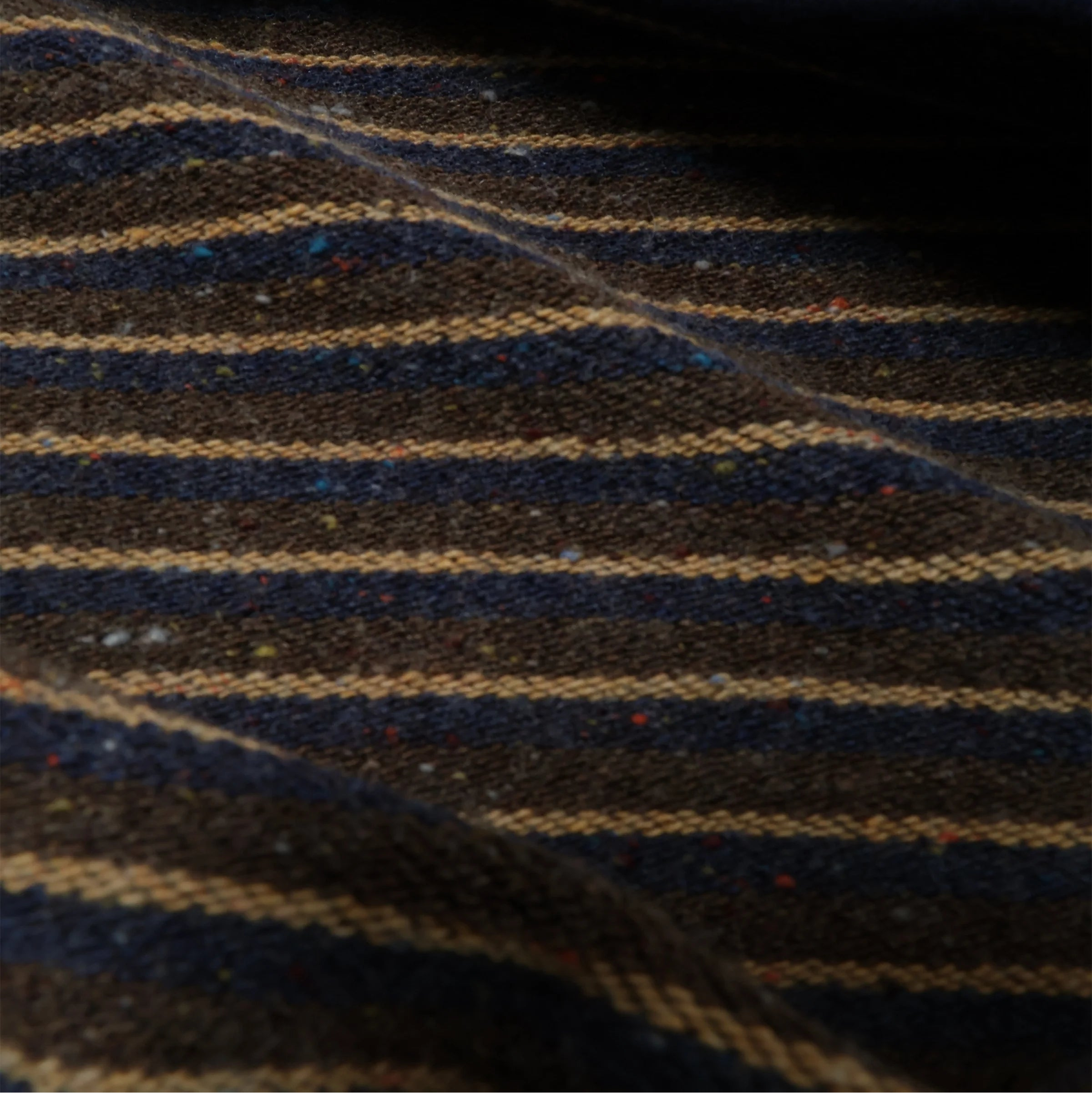 Pullover Crewneck - Real Indigo Blanket Striped French Terry by Wonder Looper