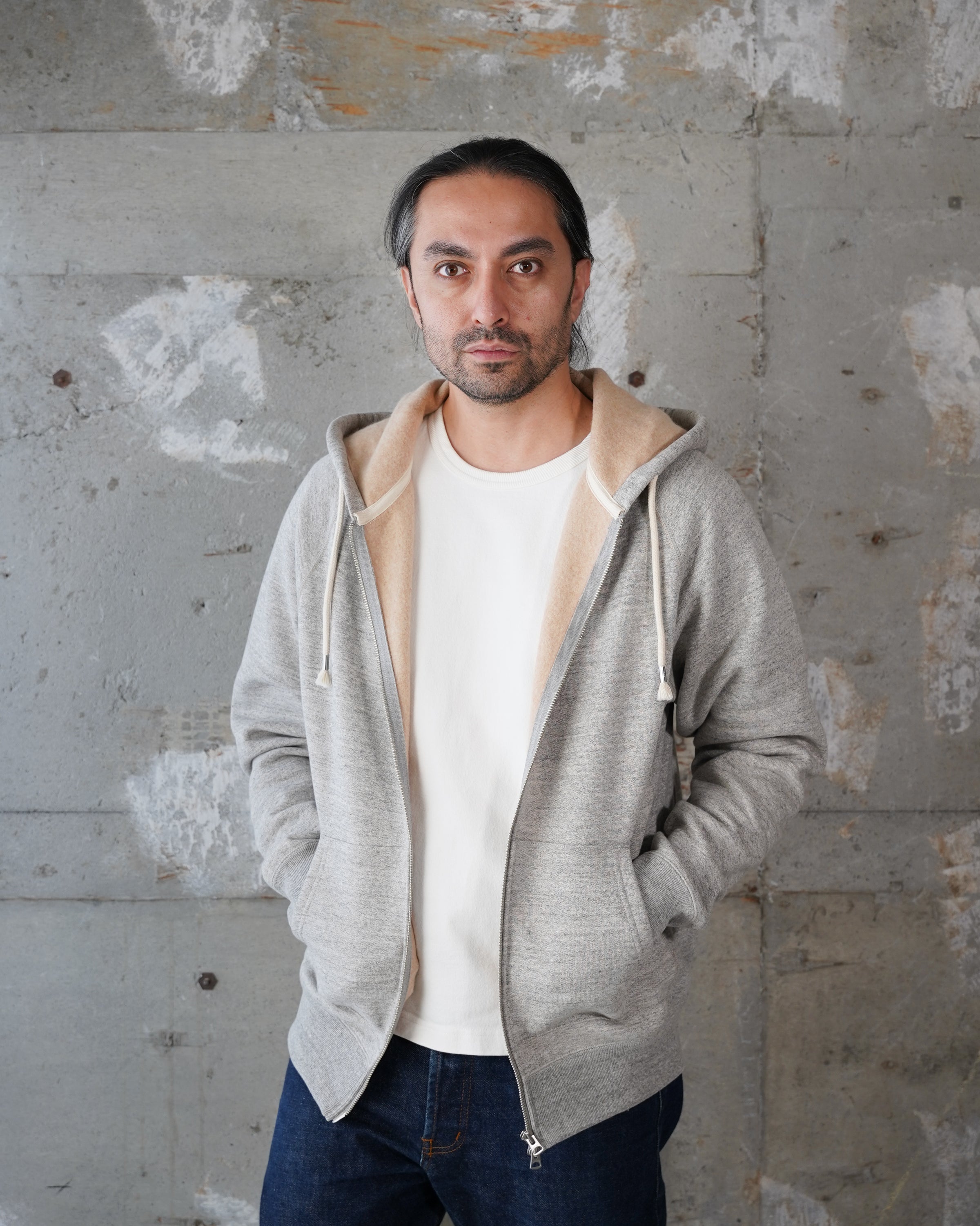 Zip Hoodie - Fleeced Foxfibre® - Heather Grey by Wonder Looper