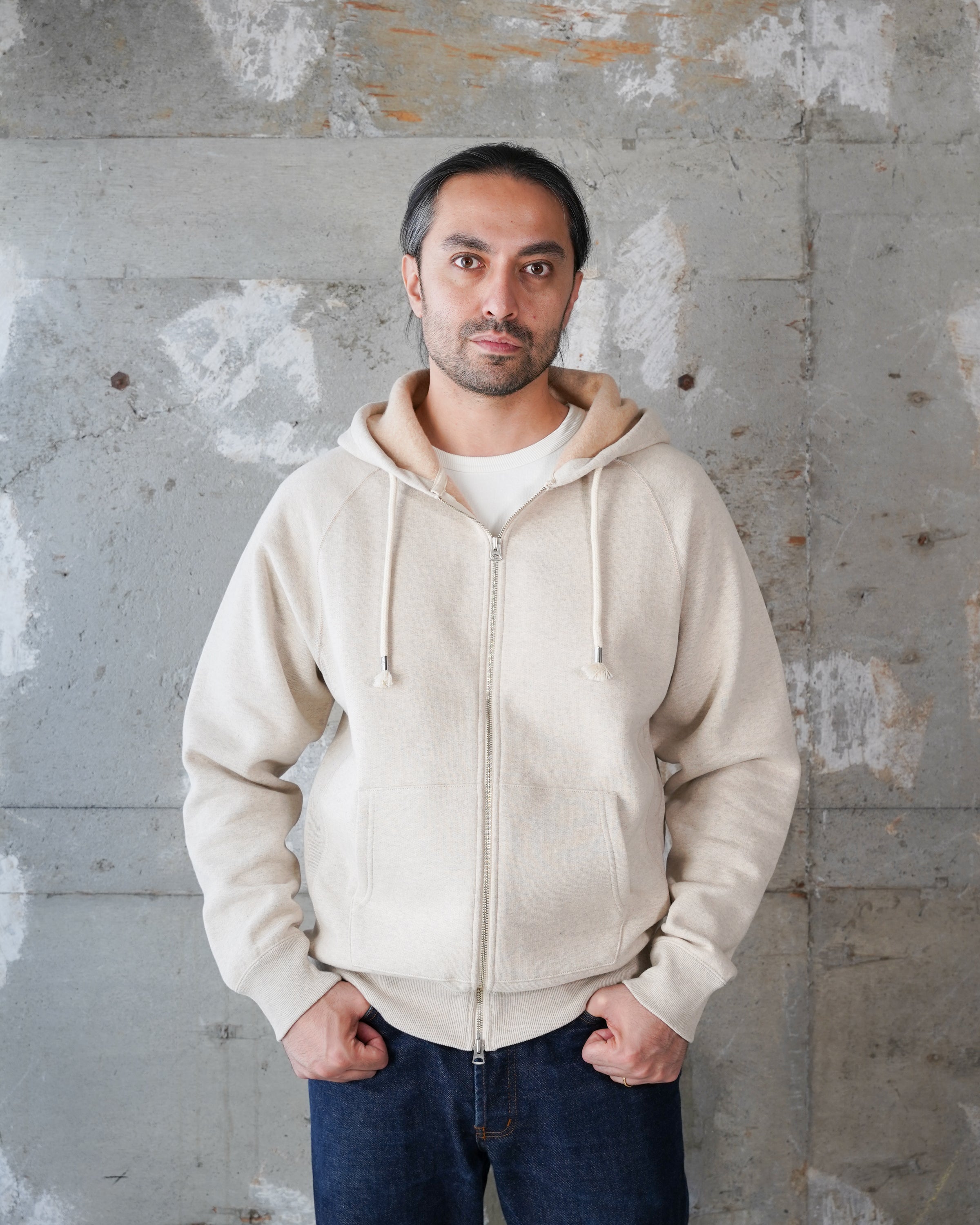 Zip Hoodie - Fleeced Foxfibre® - Oatmeal by Wonder Looper