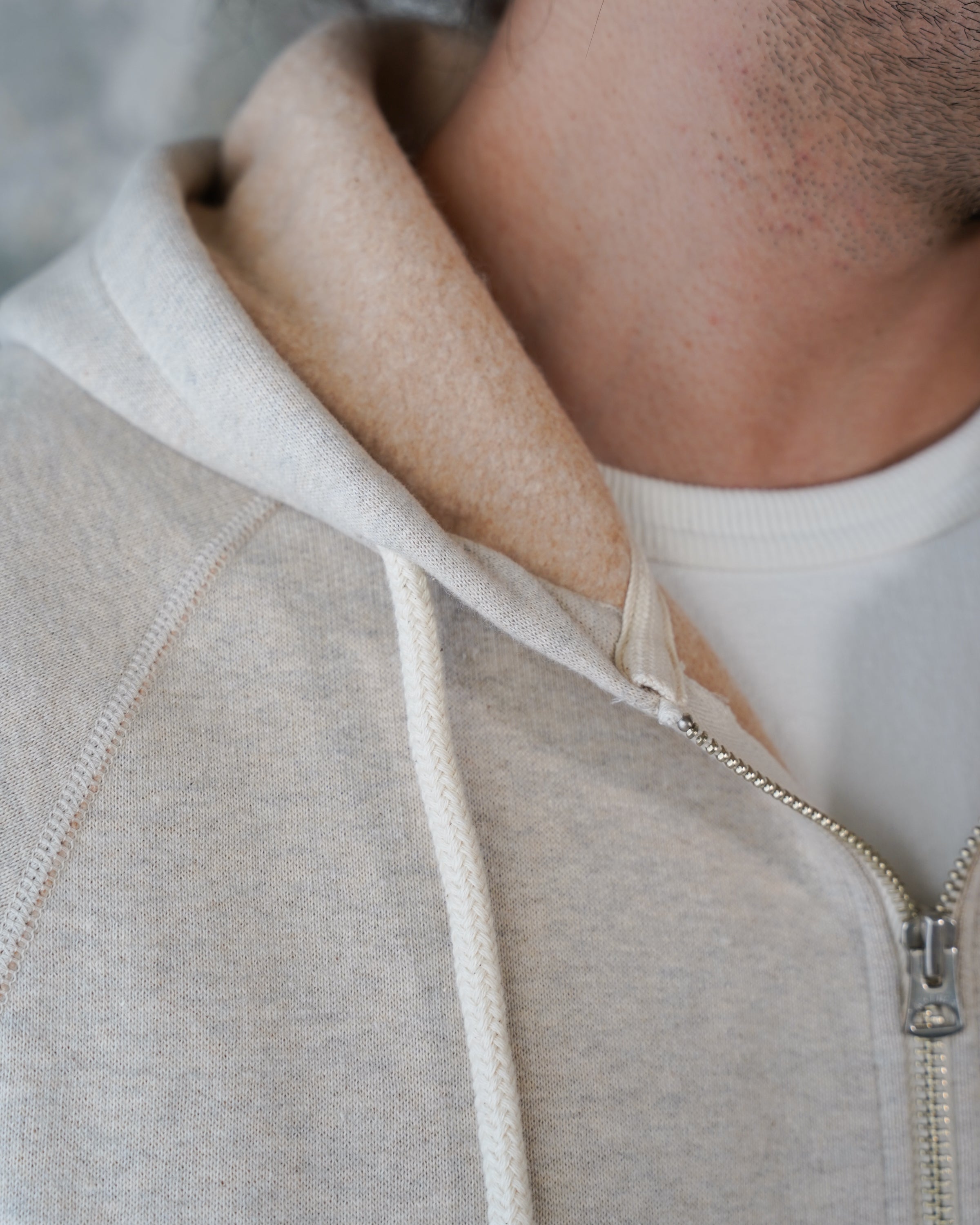 Zip Hoodie - Fleeced Foxfibre® - Oatmeal by Wonder Looper