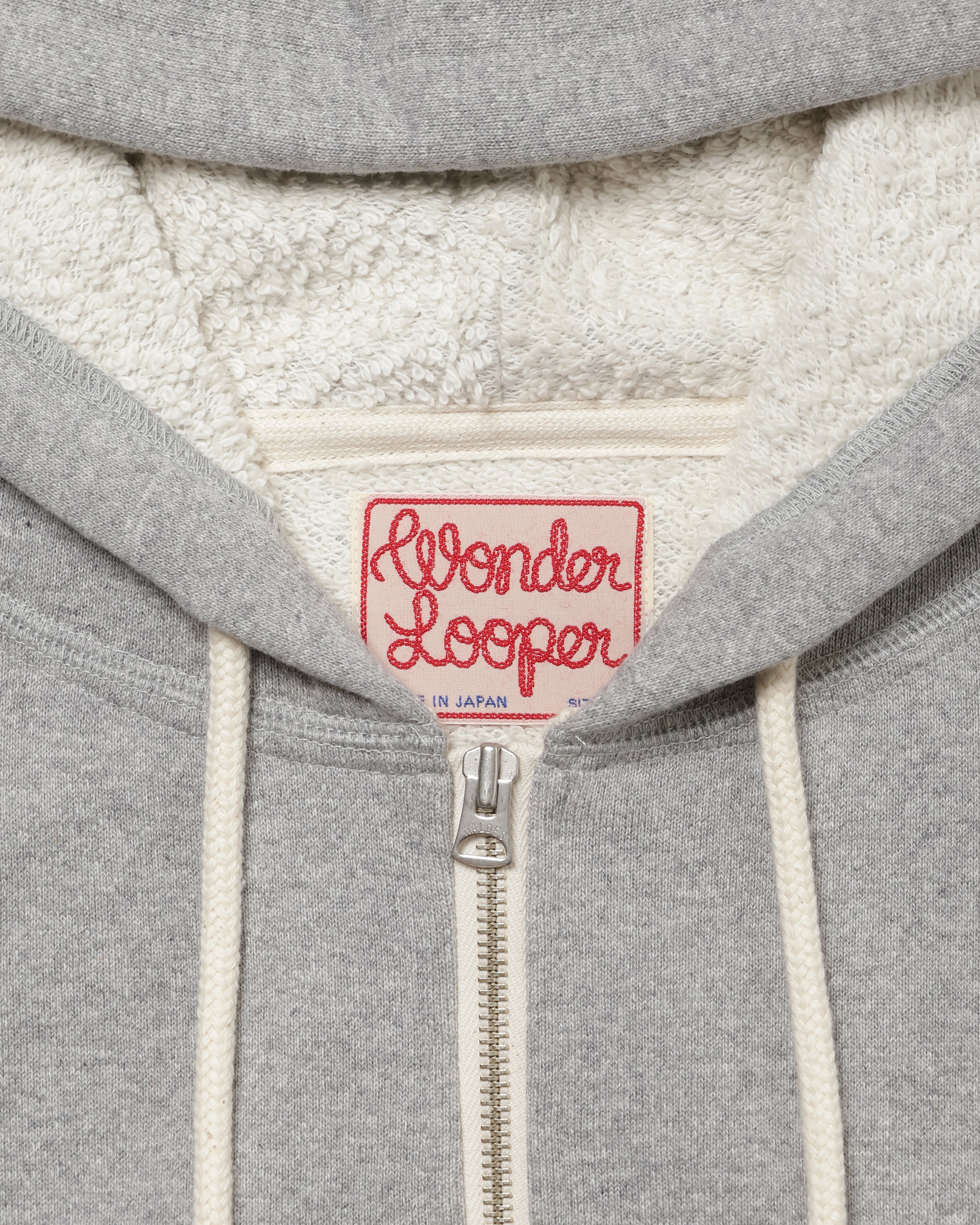 Zip Hoodie - Super Looper French Terry - Heather Grey by Wonder Looper