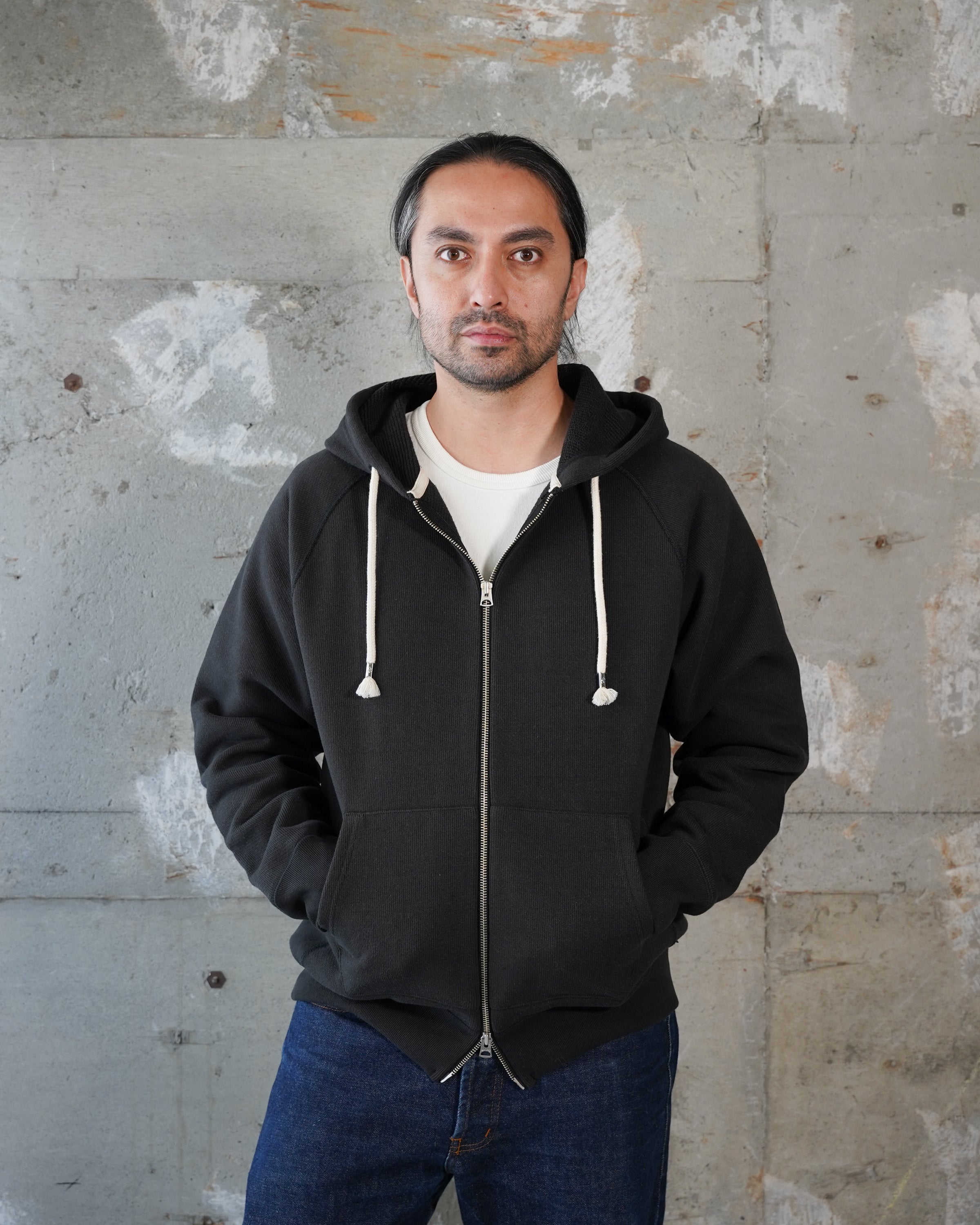 Zip Hoodie - 876gsm Double Heavyweight French Terry - Sumi Black by Wonder Looper