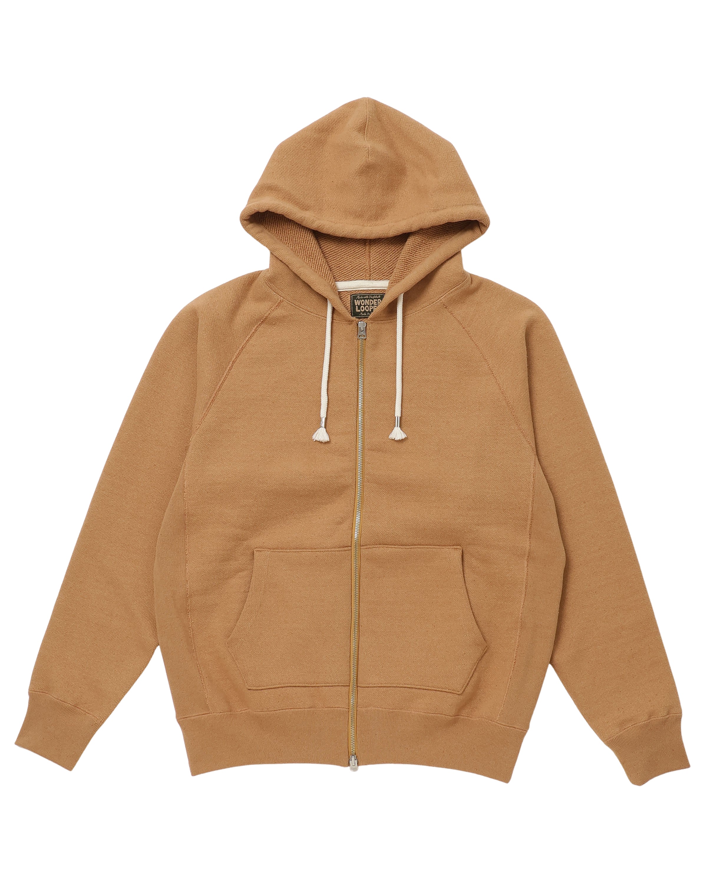 Zip Hoodie - Foxfibre® Double Heavyweight French Terry - Coyote 80 by Wonder Looper