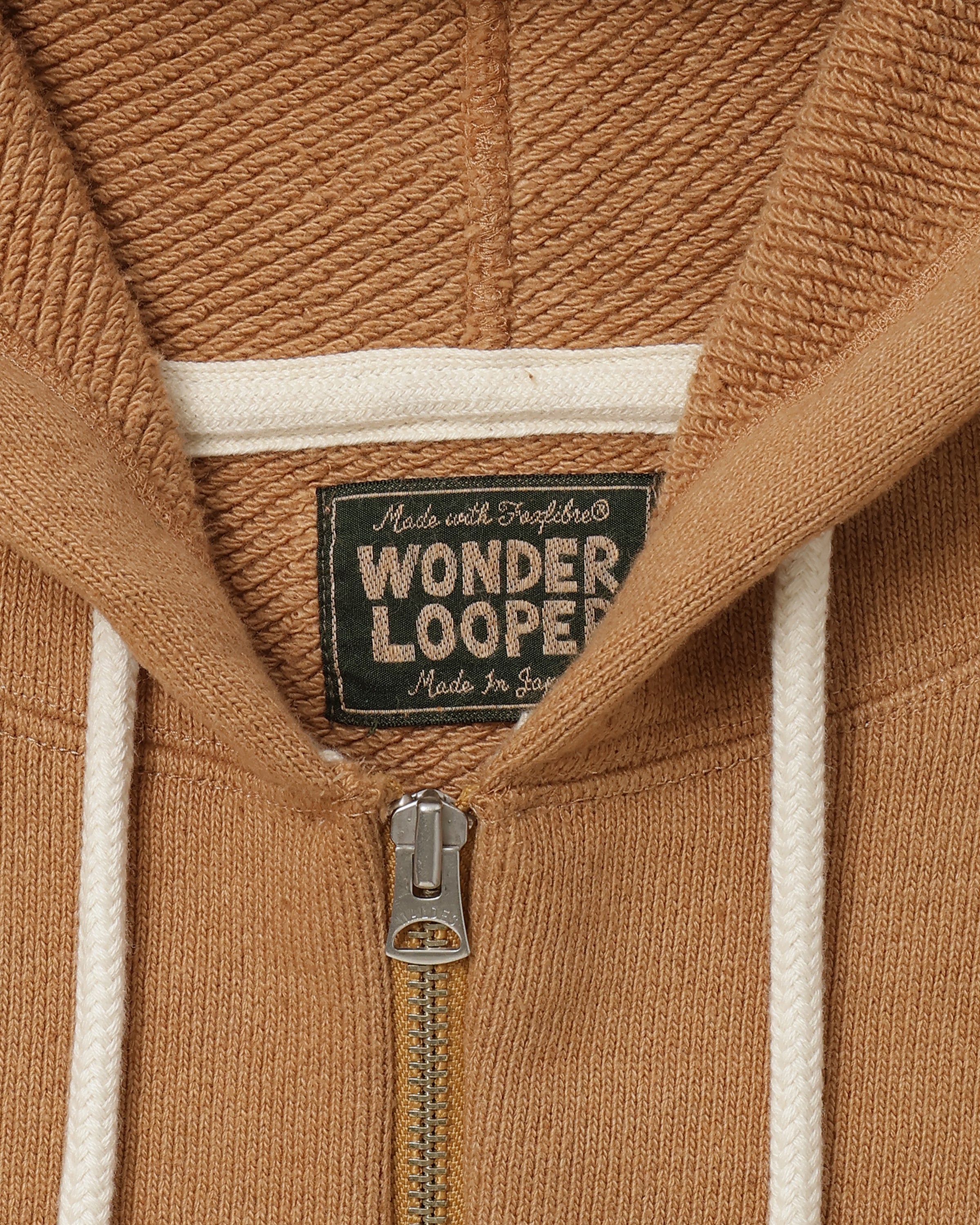 Zip Hoodie - Foxfibre® Double Heavyweight French Terry - Coyote 80 by Wonder Looper