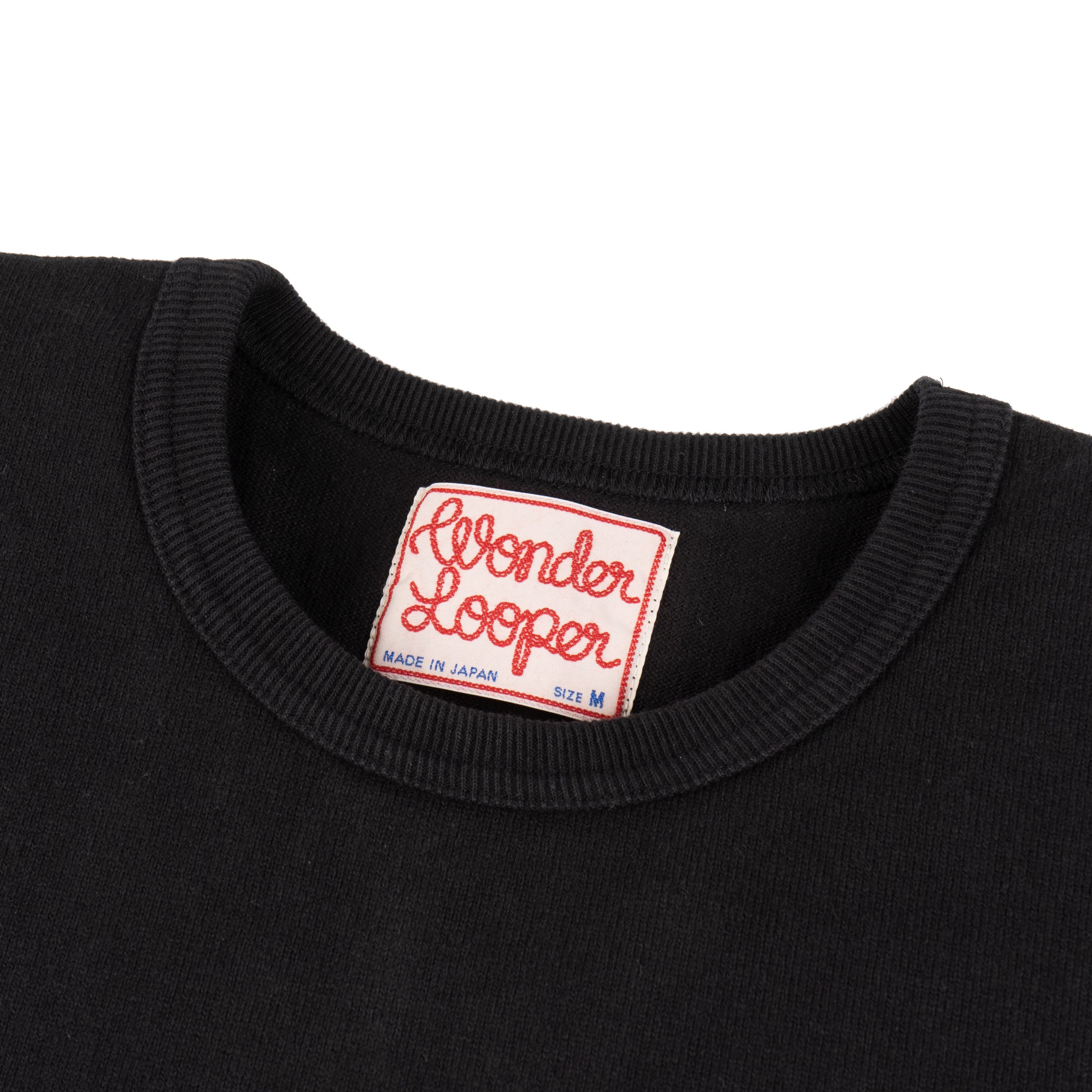Crewneck T-shirt - Double Heavyweight - Black by Wonder Looper