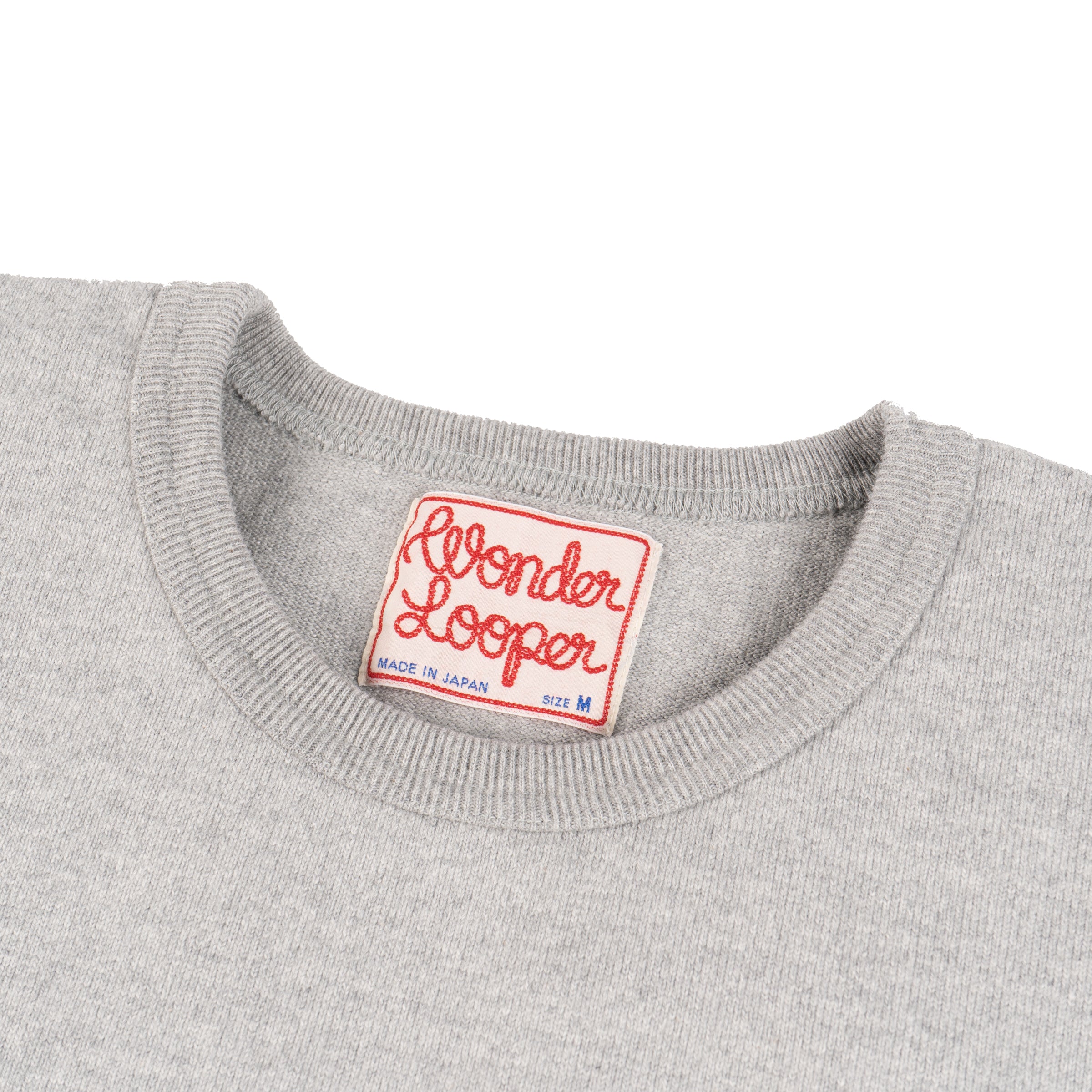Crewneck T-shirt - Double Heavyweight - Heather Grey by Wonder Looper
