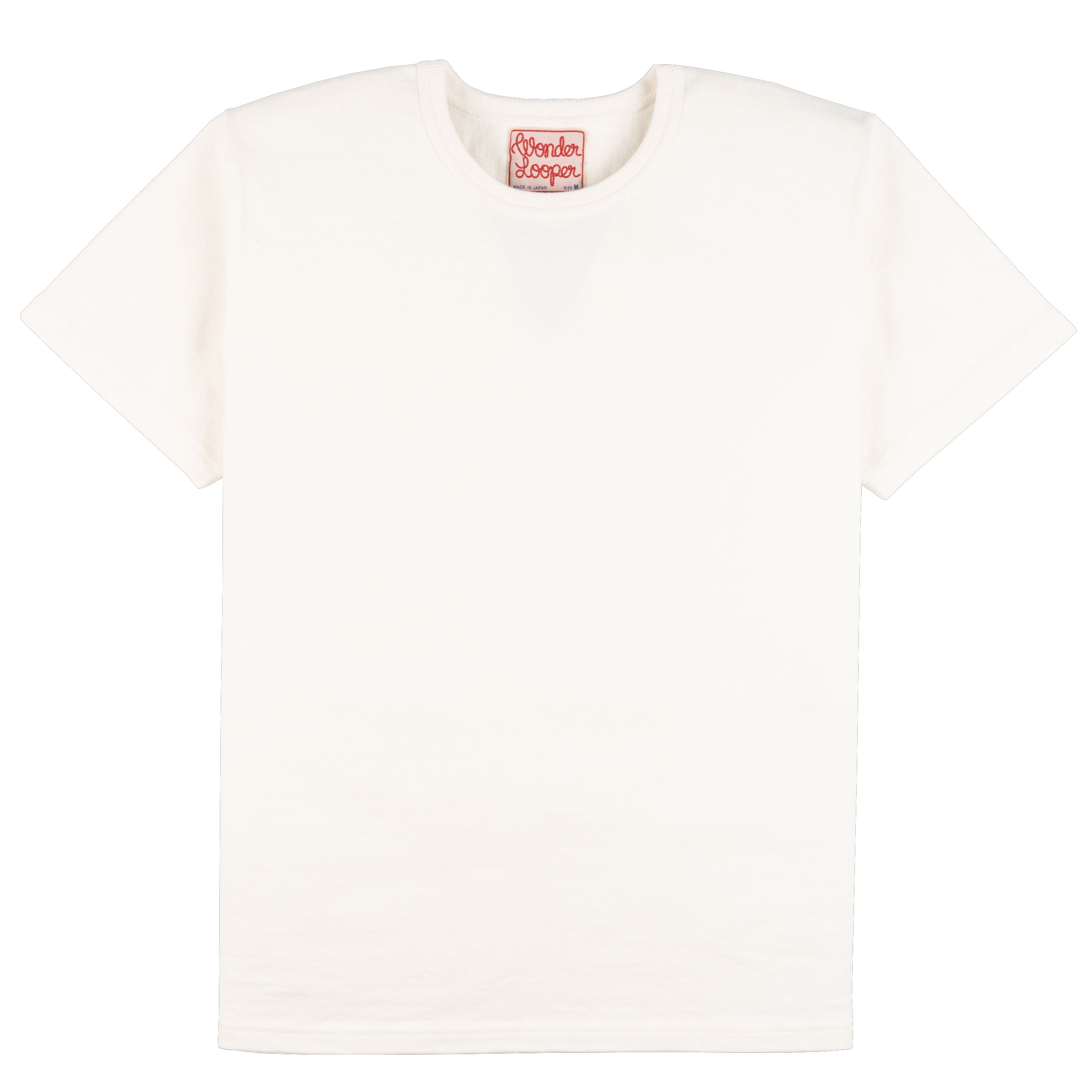 Crewneck T-shirt - Double Heavyweight - White by Wonder Looper