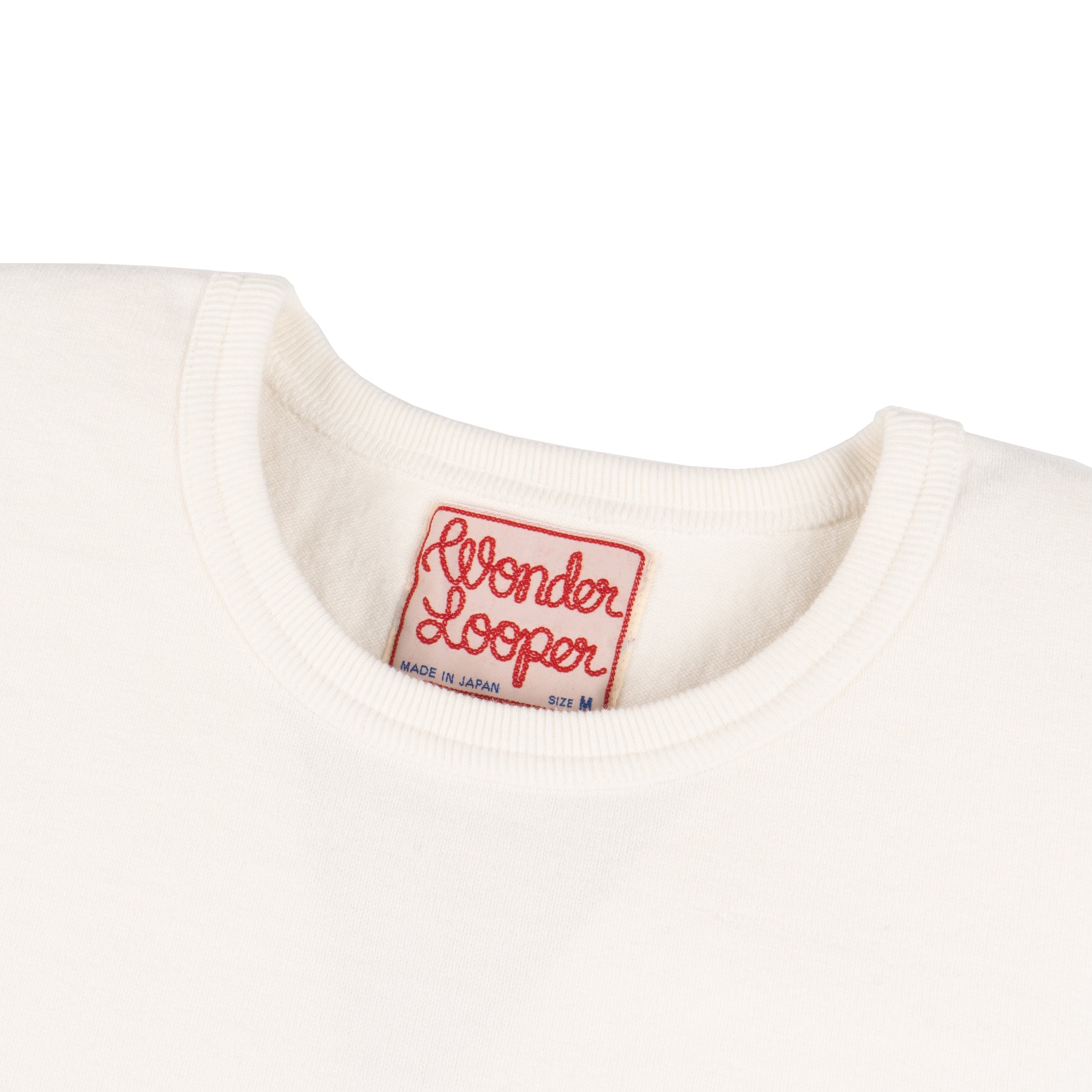 Crewneck T-shirt - Double Heavyweight - White by Wonder Looper