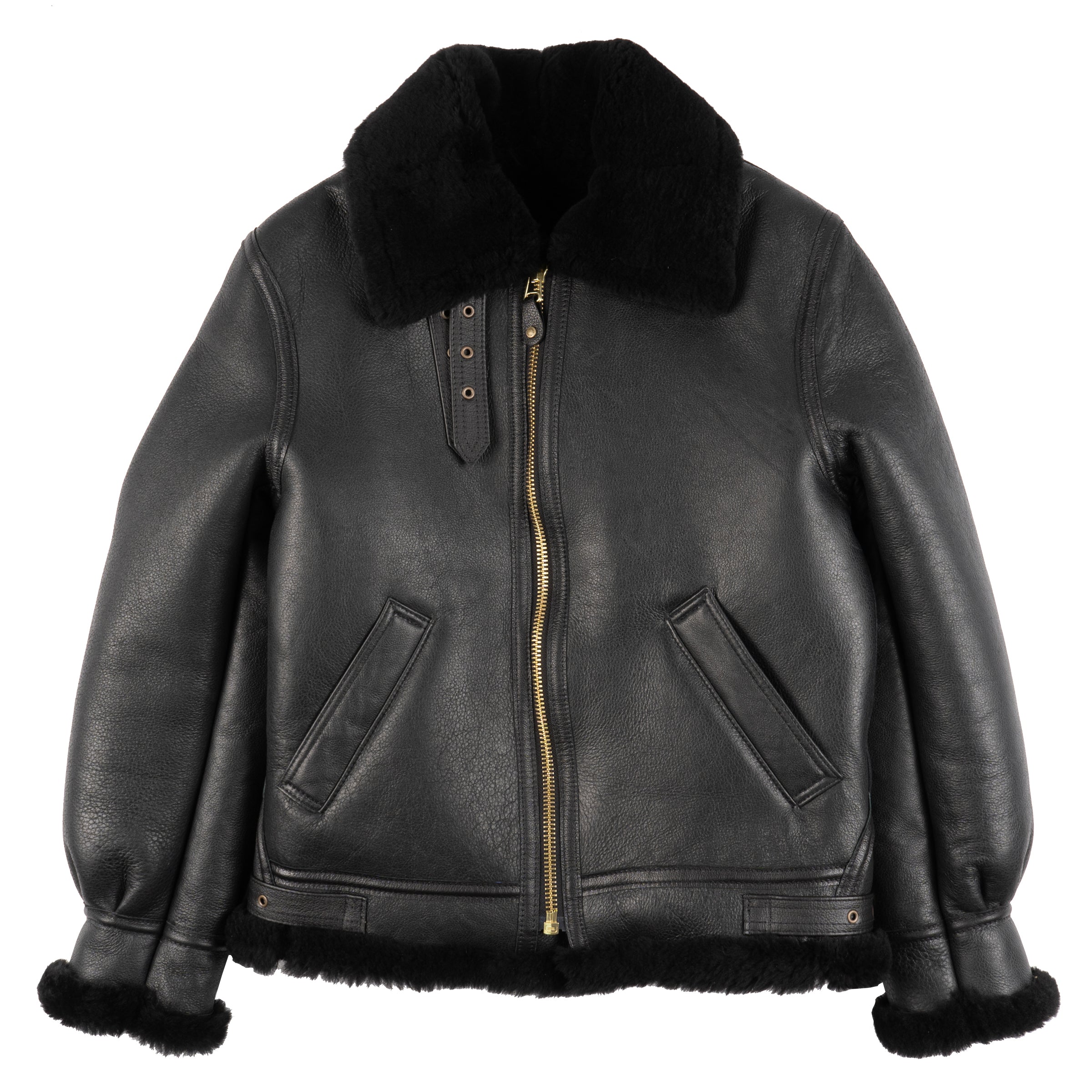 257S - Classic B-3 Sheepskin Leather Bomber Jacket - Ebony by Schott