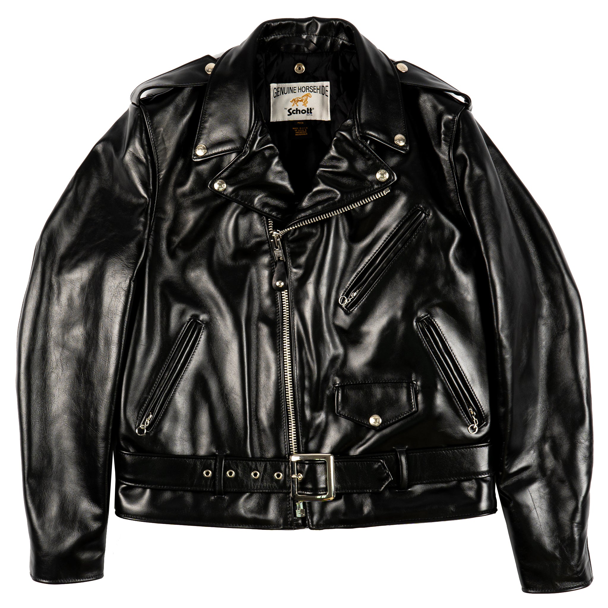 618HH - Horsehide Perfecto Leather Jacket - Black by Schott