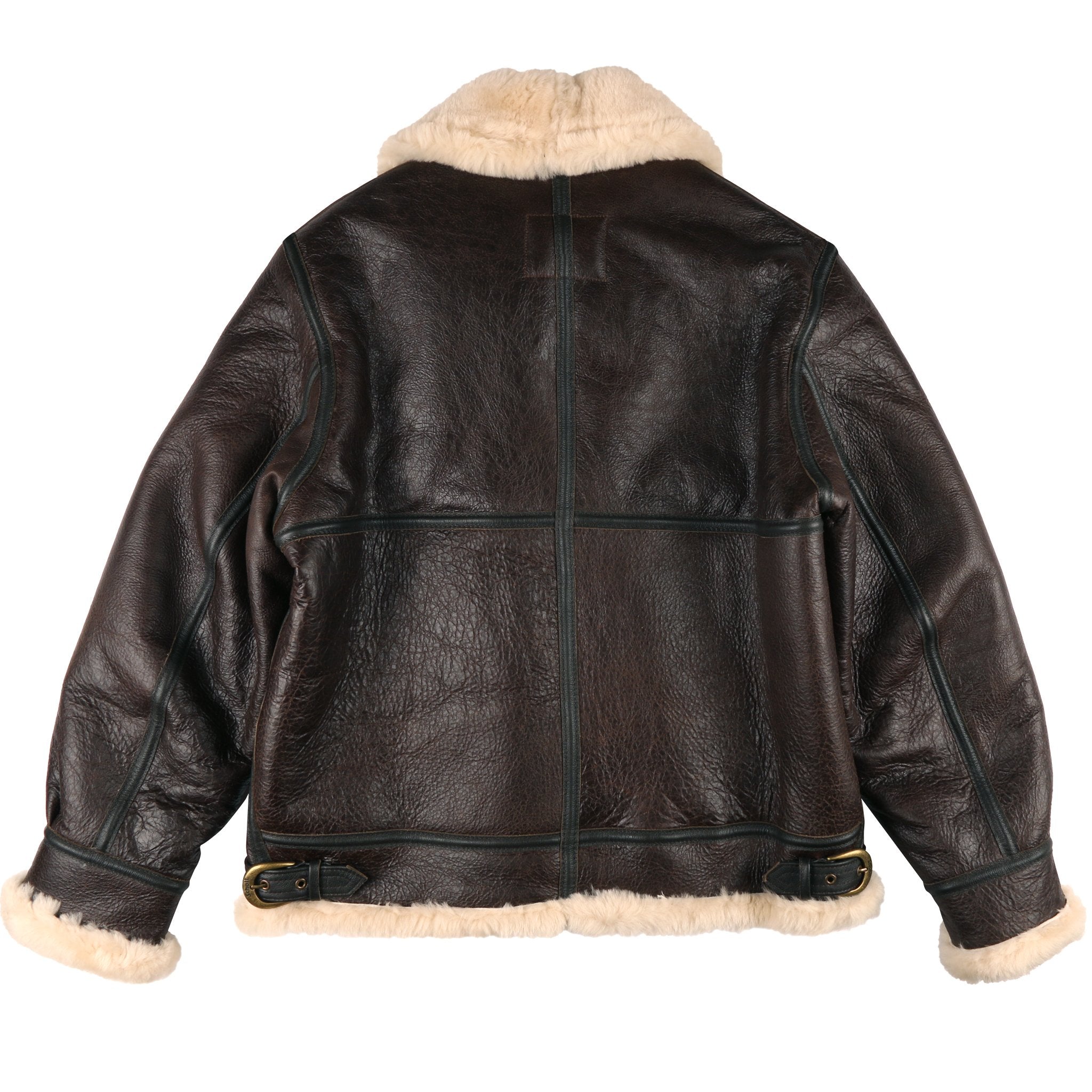 257S - Classic B-3 Sheepskin Leather Bomber Jacket - Brown by Schott