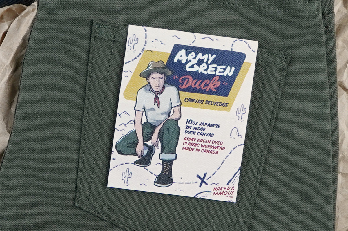 Army Green Duck Canvas Selvedge