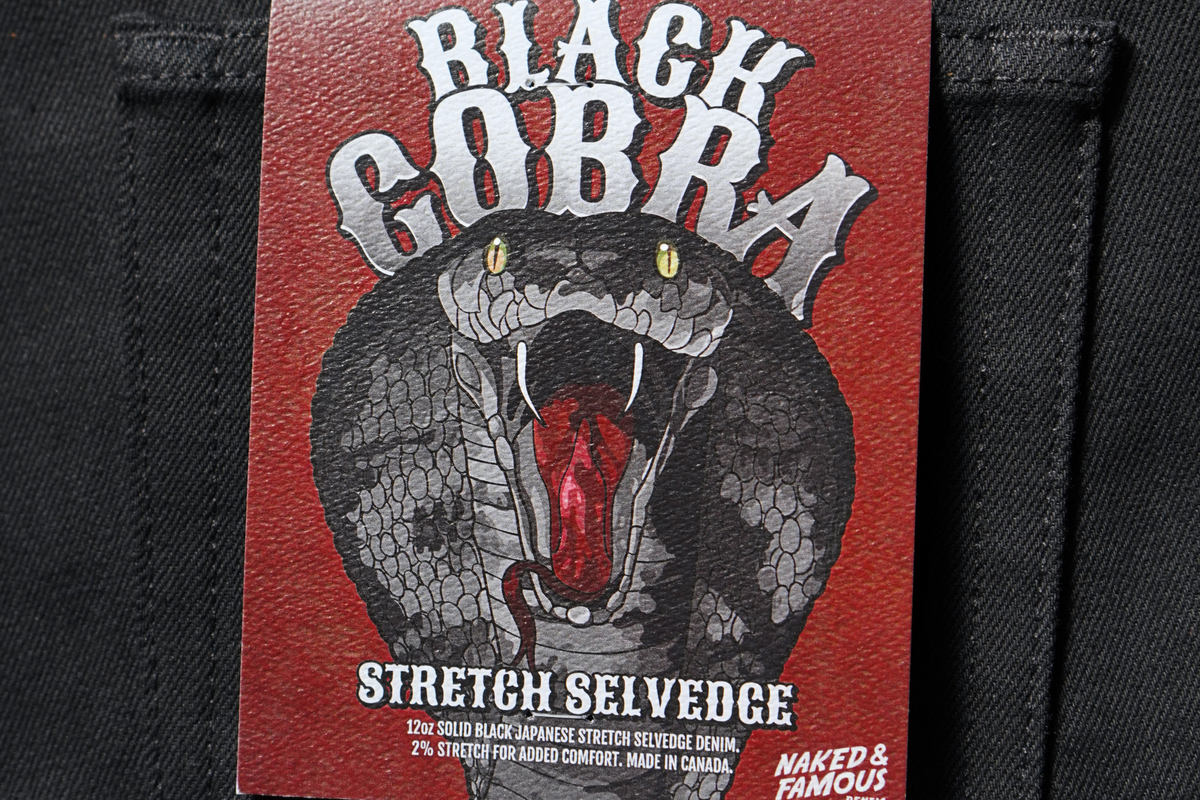 Blacked Out Japanese Stretch Selvedge Denim - Black Cobra Stretch Selvedge
