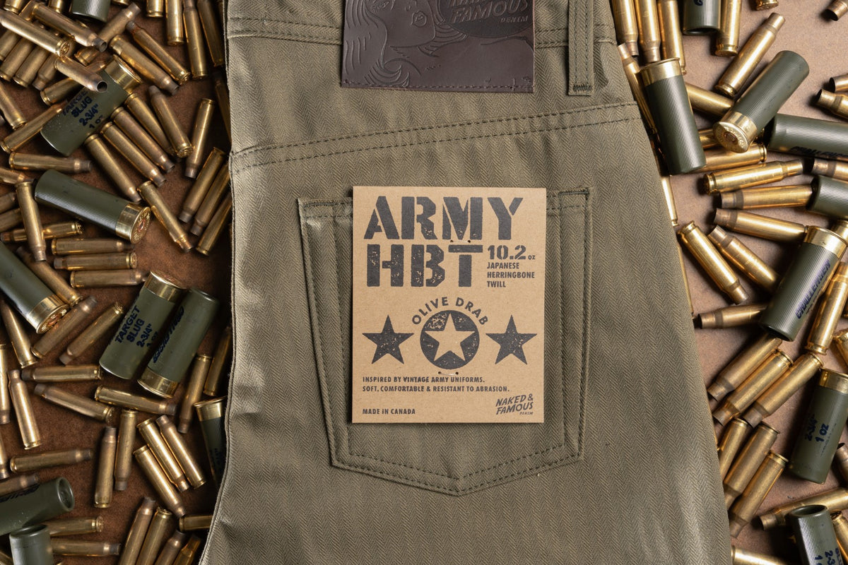A Military Twist to Your Raw Denim Wardrobe: The Army HBT - Olive Drab