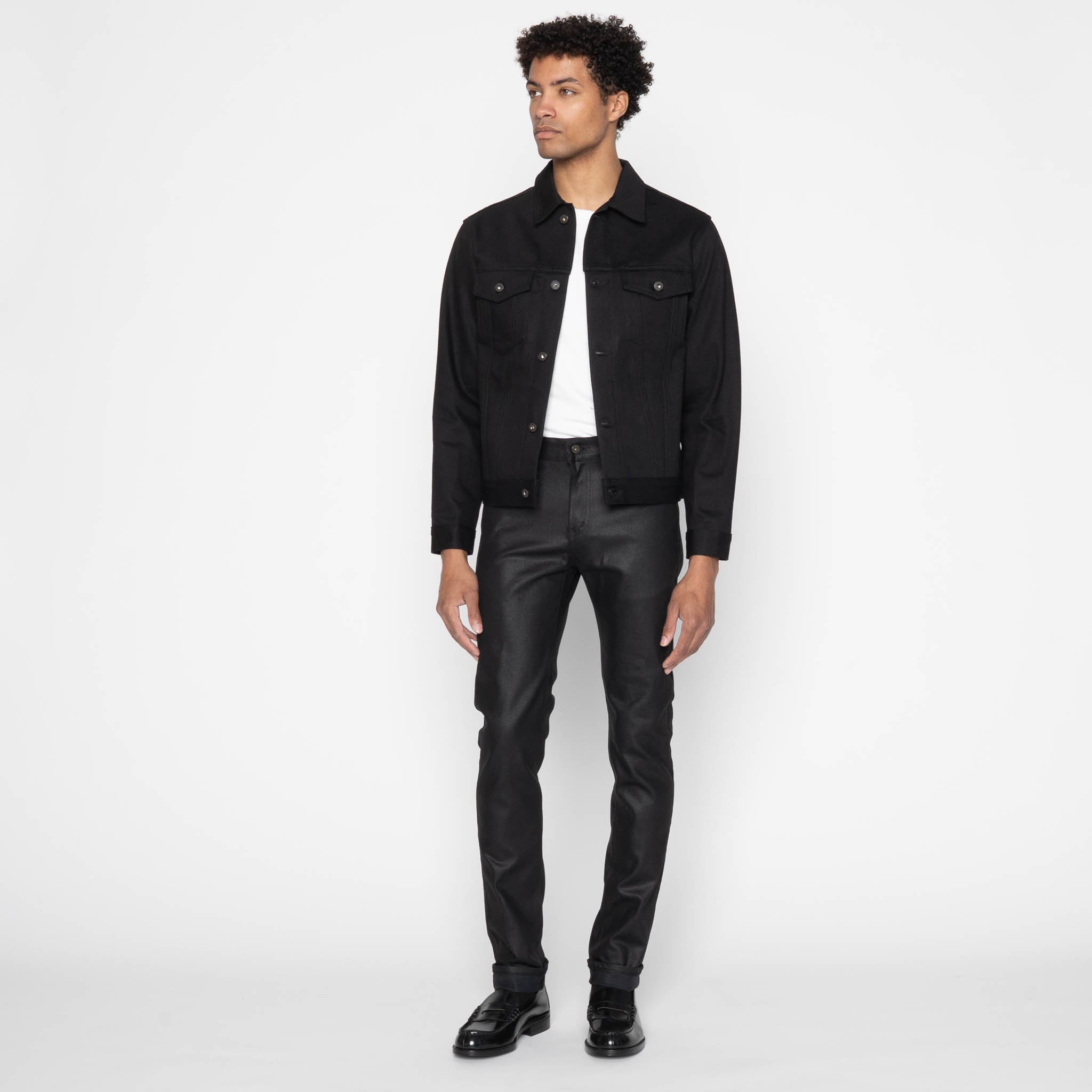 Super Guy - Wax Coated Black Stretch by Naked & Famous Denim