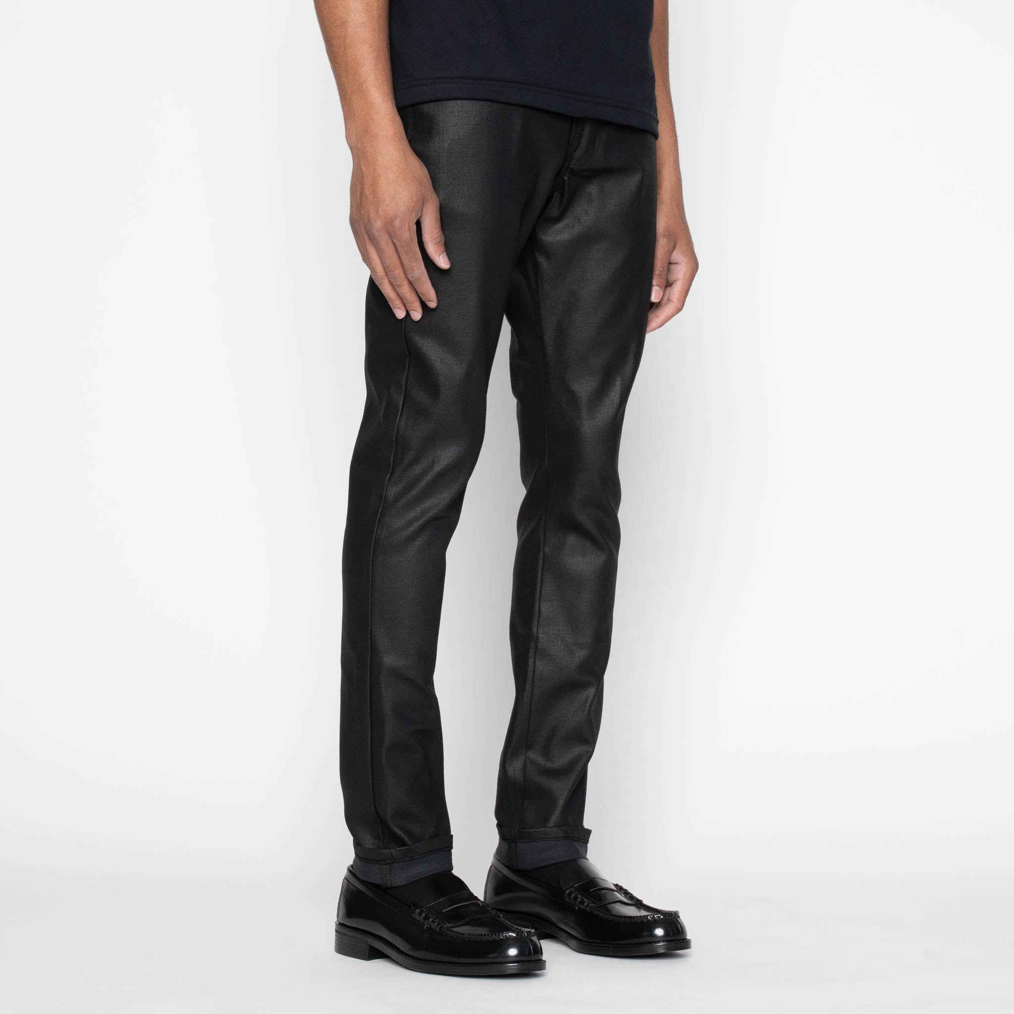 Stacked Guy - Wax Coated Black Stretch by Naked & Famous Denim