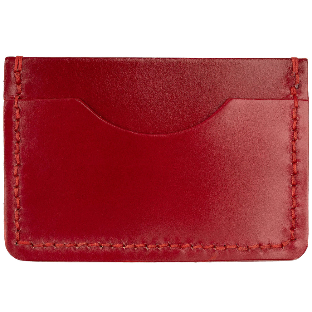 Card Case - Shinki Cordovan Leather - Cherry Red by Naked & Famous Denim