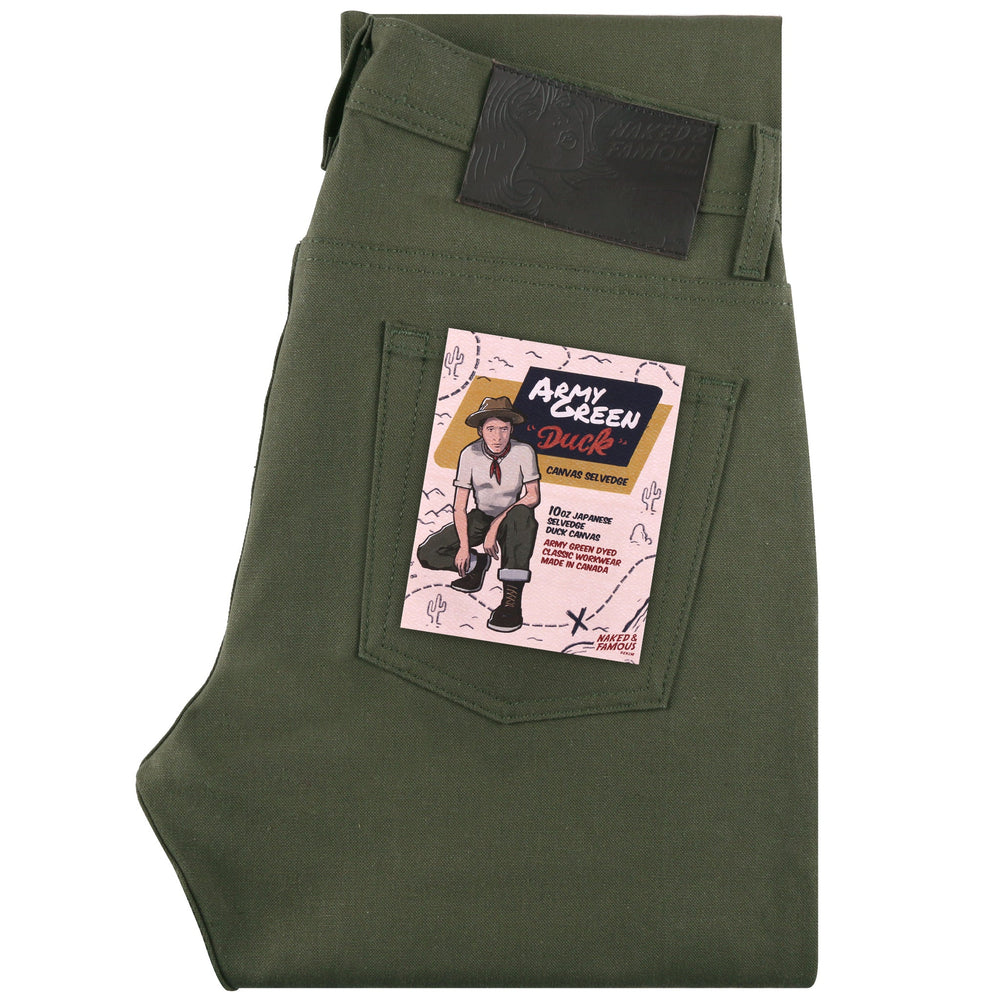 True Guy - Army Green Duck Selvedge by Naked & Famous Denim