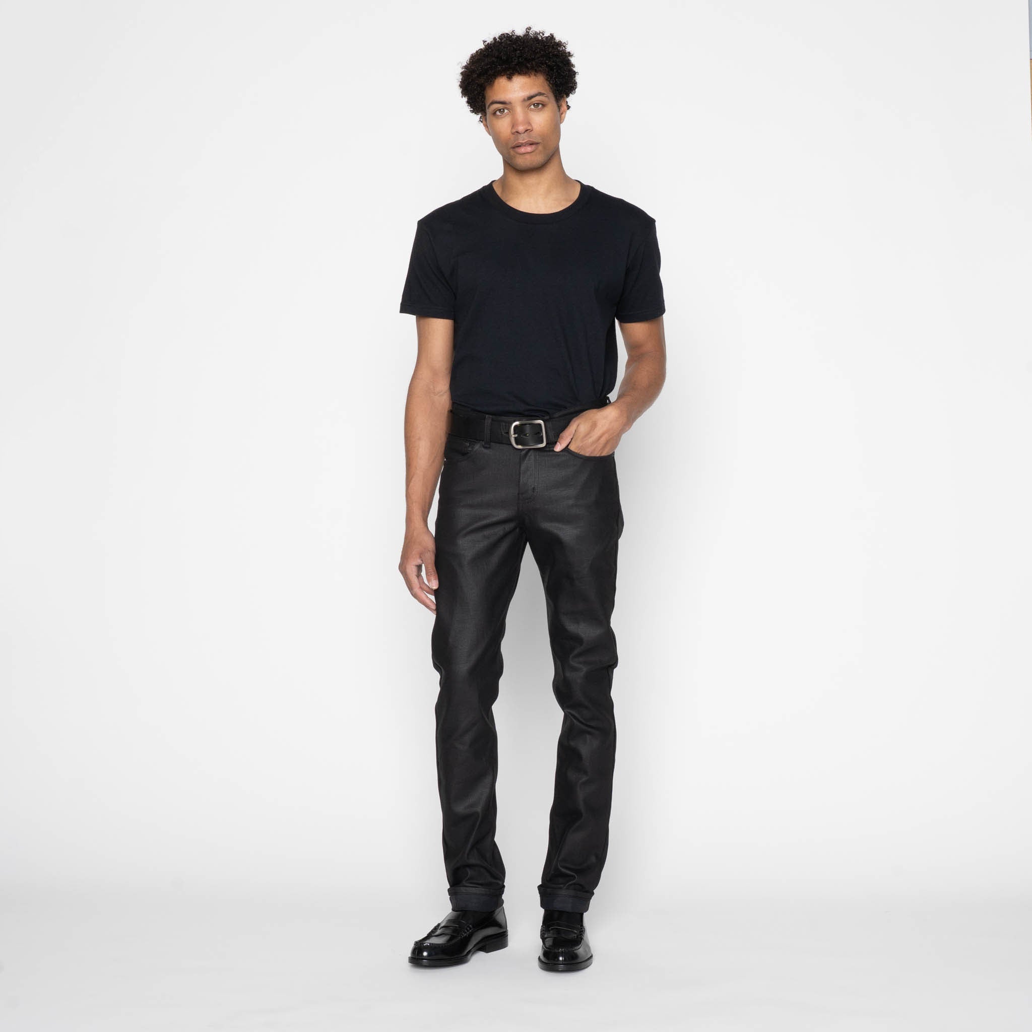 Weird Guy - Wax Coated Black Stretch by Naked & Famous Denim