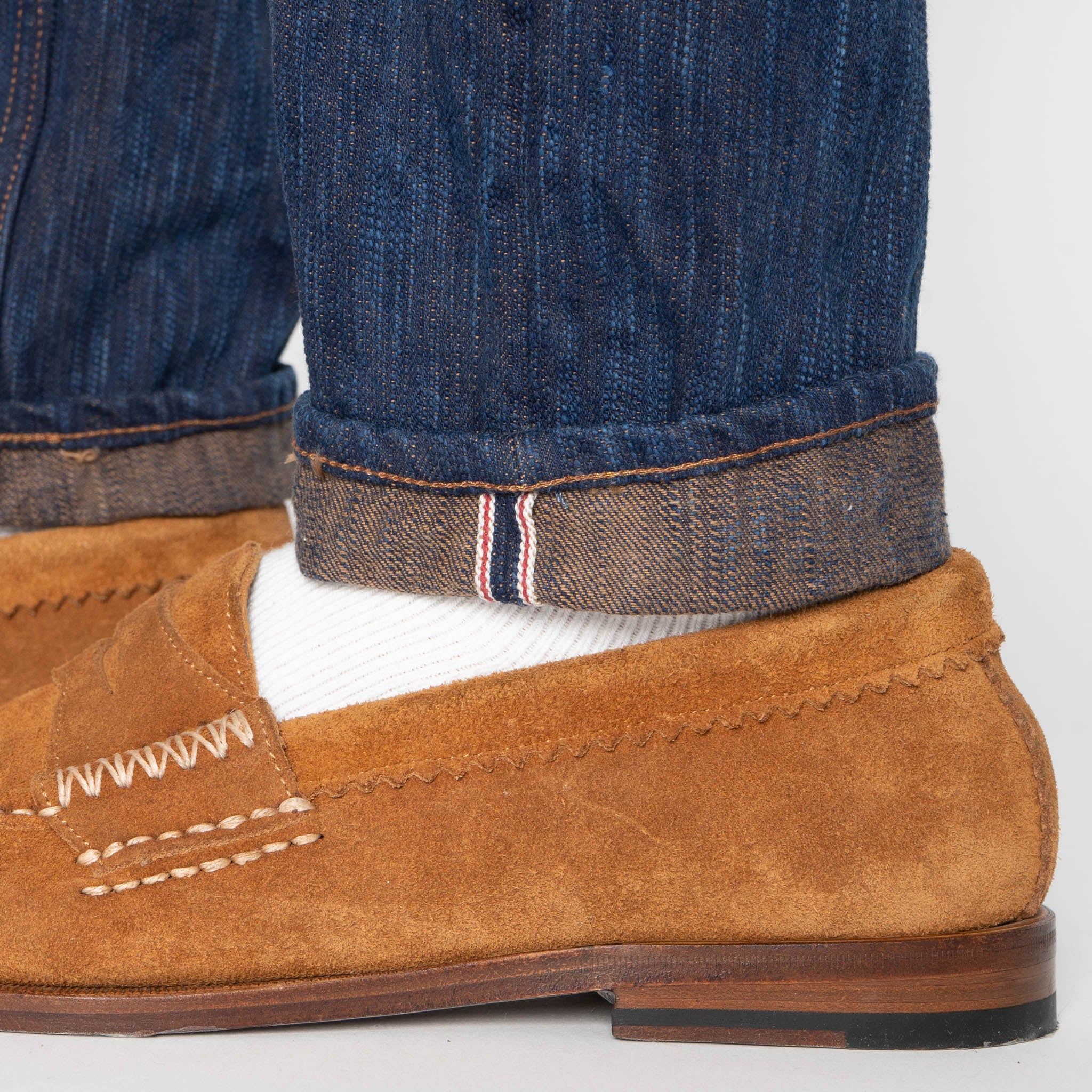 Super Guy - MIJ15 - Hand Dyed Natural Indigo x Kakishibu Intangible Cultural Treasure Selvedge Denim by Naked & Famous Denim