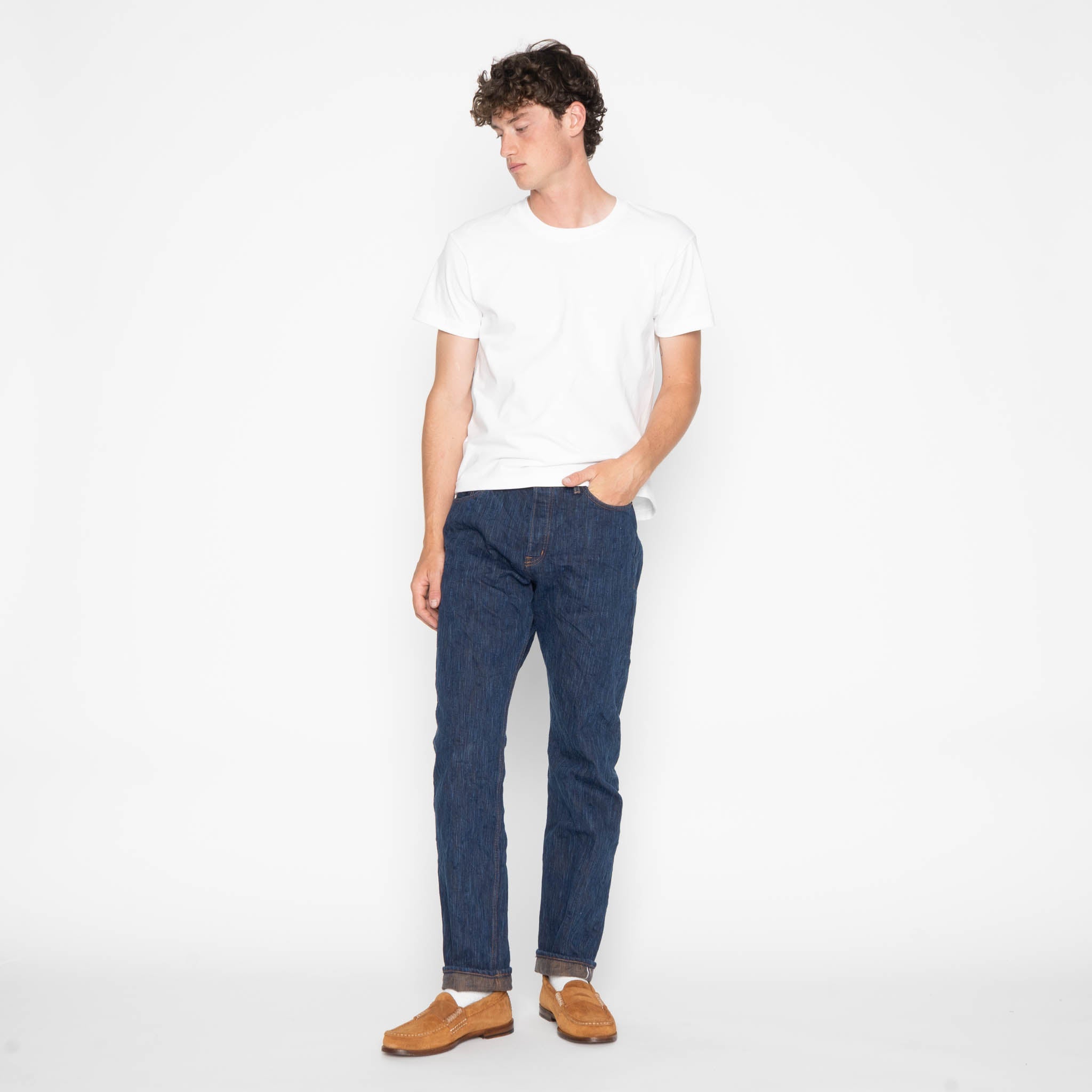 True Guy - MIJ15 - Hand Dyed Natural Indigo x Kakishibu Intangible Cultural Treasure Selvedge Denim by Naked & Famous Denim