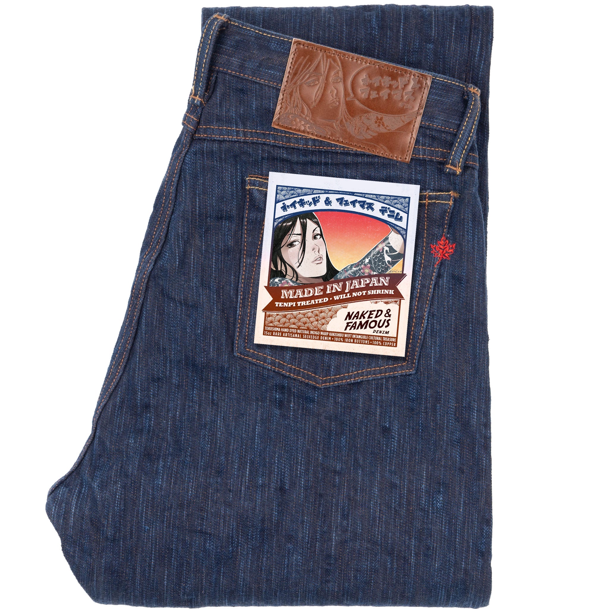 True Guy - MIJ15 - Hand Dyed Natural Indigo x Kakishibu Intangible Cultural Treasure Selvedge Denim by Naked & Famous Denim