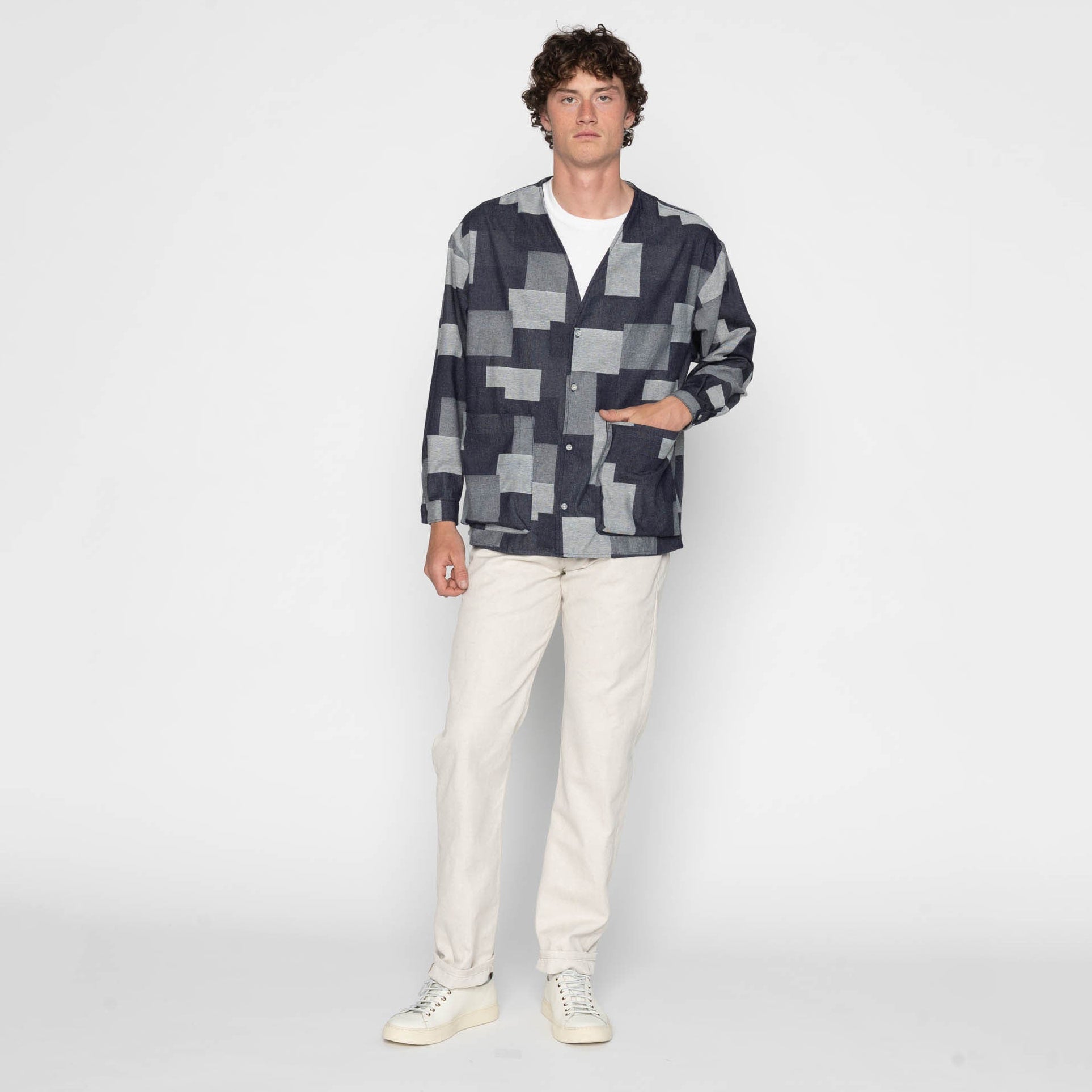 Wise Guy Jacket - Jacquard Denim - Indigo by Naked & Famous Denim