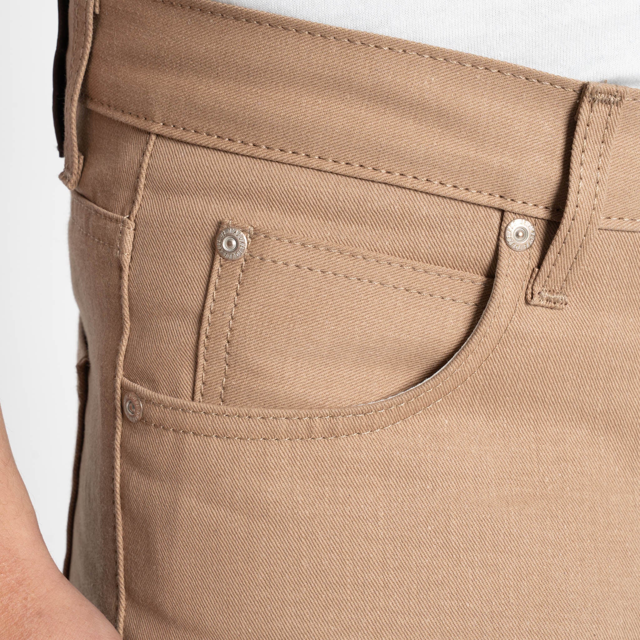 Super Guy - Selvedge Slacks Beige by Naked & Famous Denim