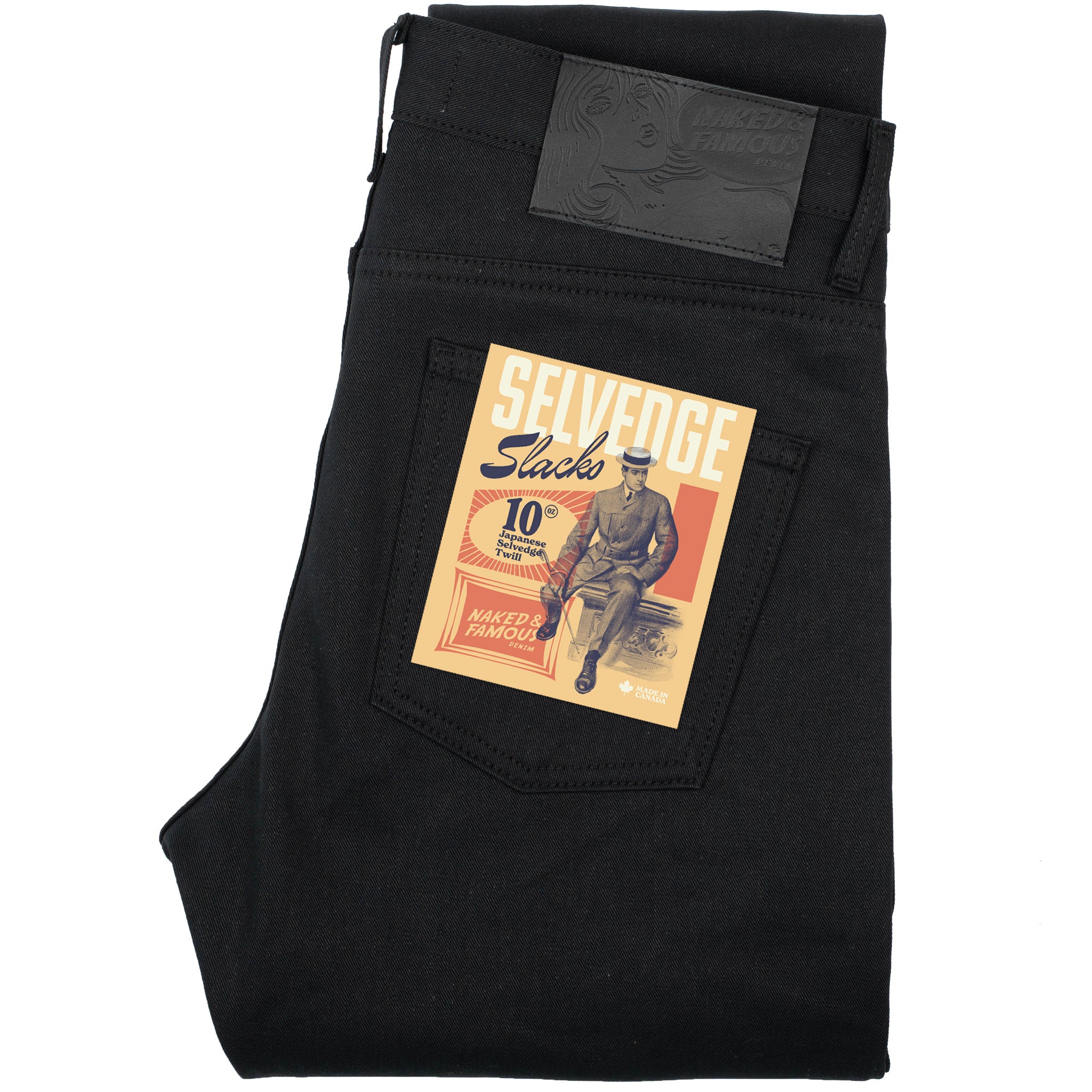 Super Guy - Selvedge Slacks Black by Naked & Famous Denim