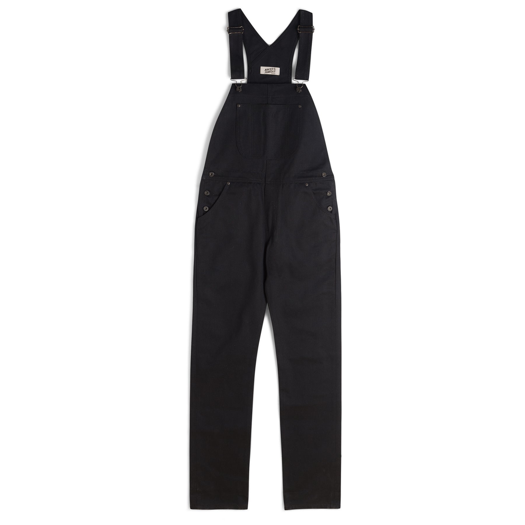 Weird Guy Overalls - Solid Black Selvedge by Naked & Famous Denim