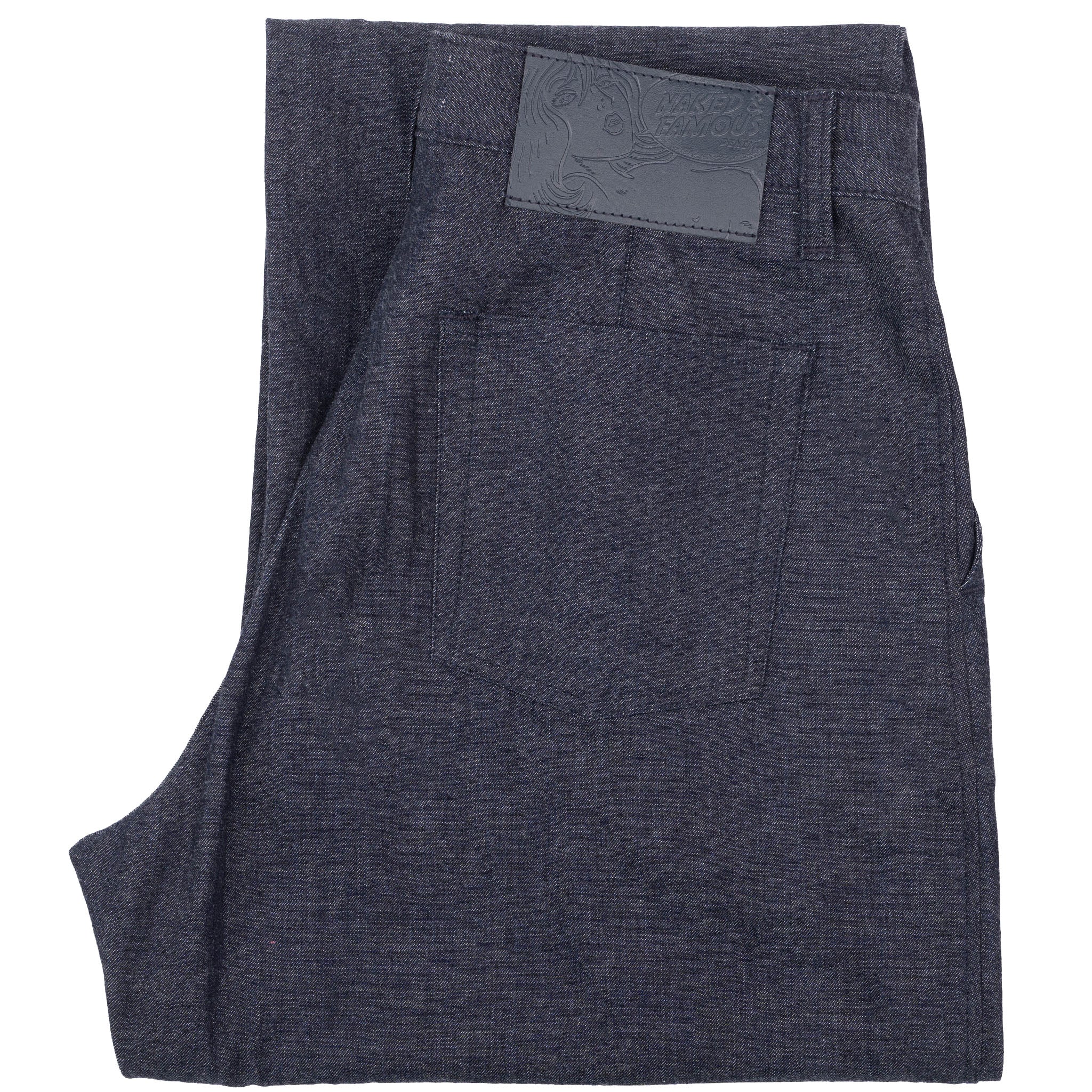 Pleated Trouser - 10oz Rinsed Denim - Indigo by Naked & Famous Denim