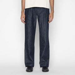 Pleated Trouser - 10oz Rinsed Denim - Indigo by Naked & Famous Denim