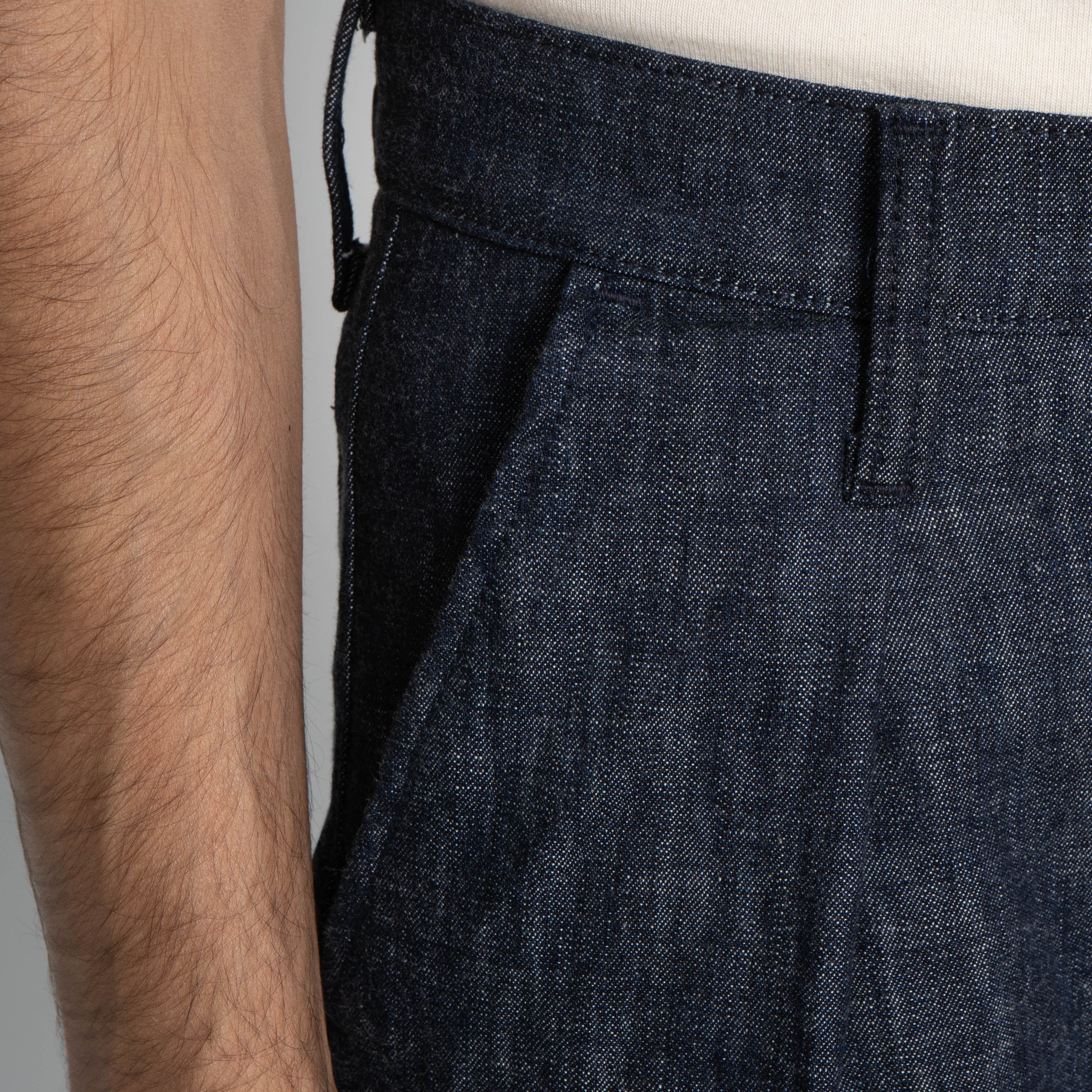 Pleated Trouser - 10oz Rinsed Denim - Indigo by Naked & Famous Denim