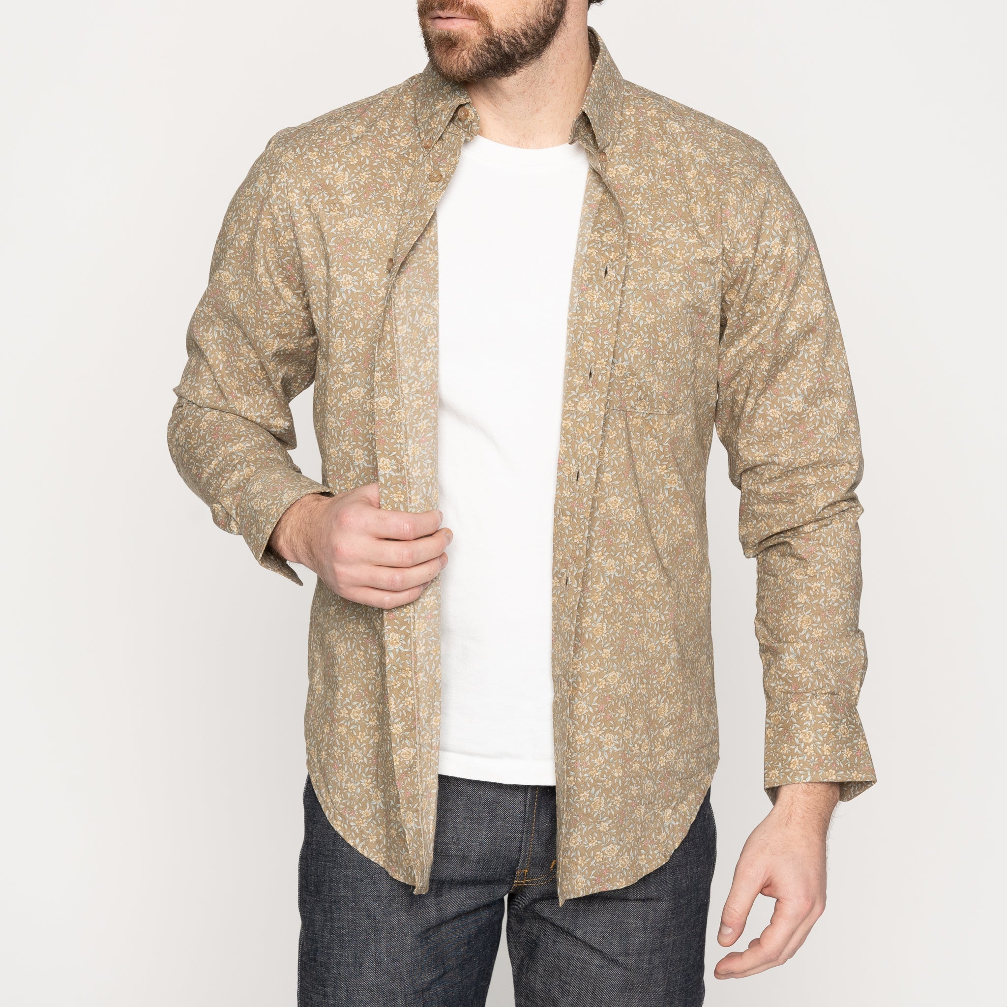 Easy Shirt - Bell Flowers - Cinnamon by Naked & Famous Denim