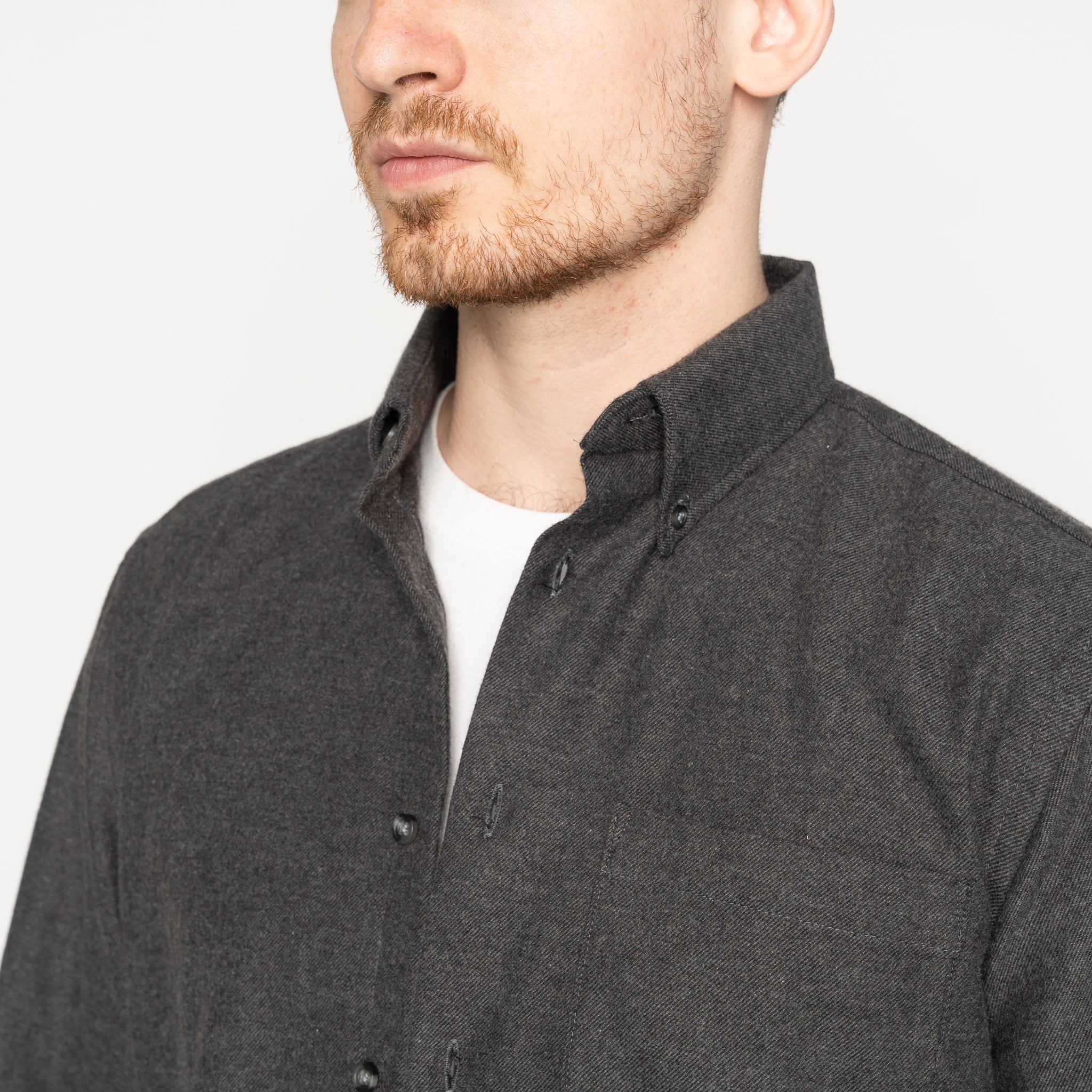 Easy Shirt - Yak Fiber Brushed Flannel - Charcoal by Naked & Famous Denim